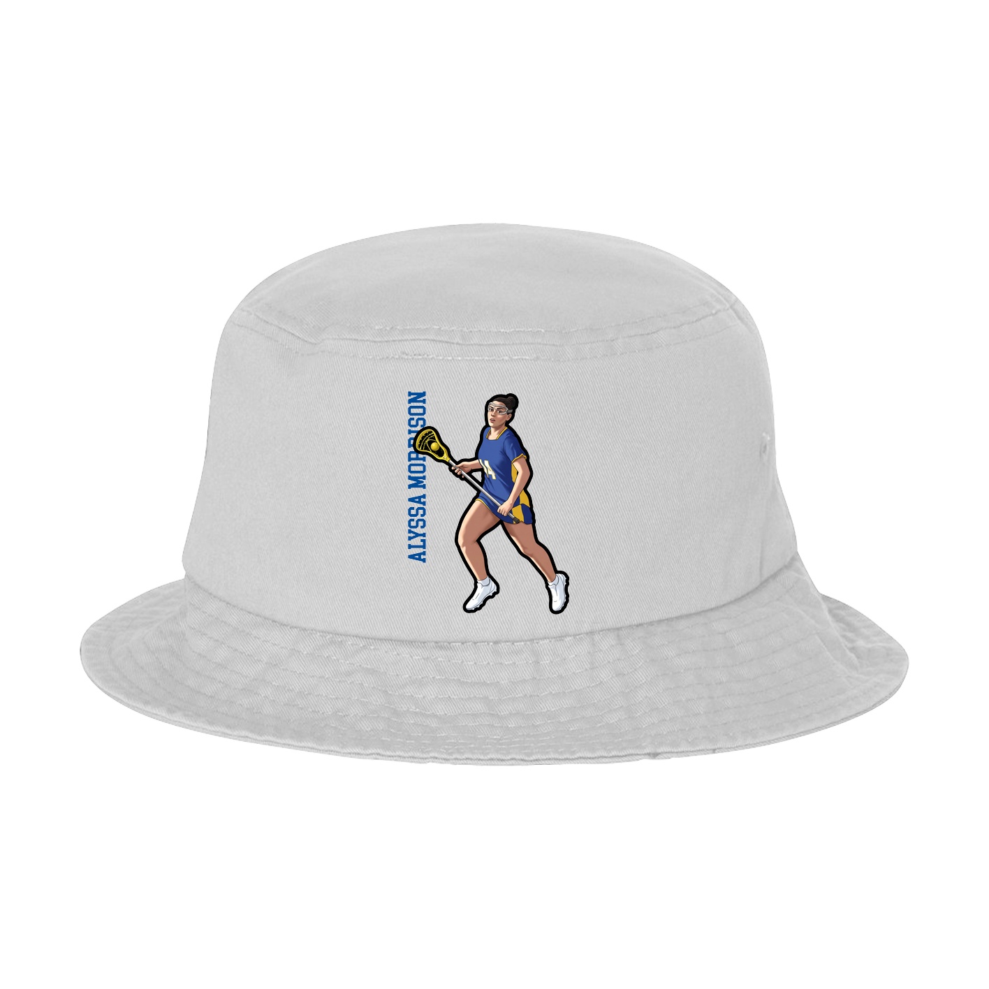 Bucket Cap — Name Vertical in White