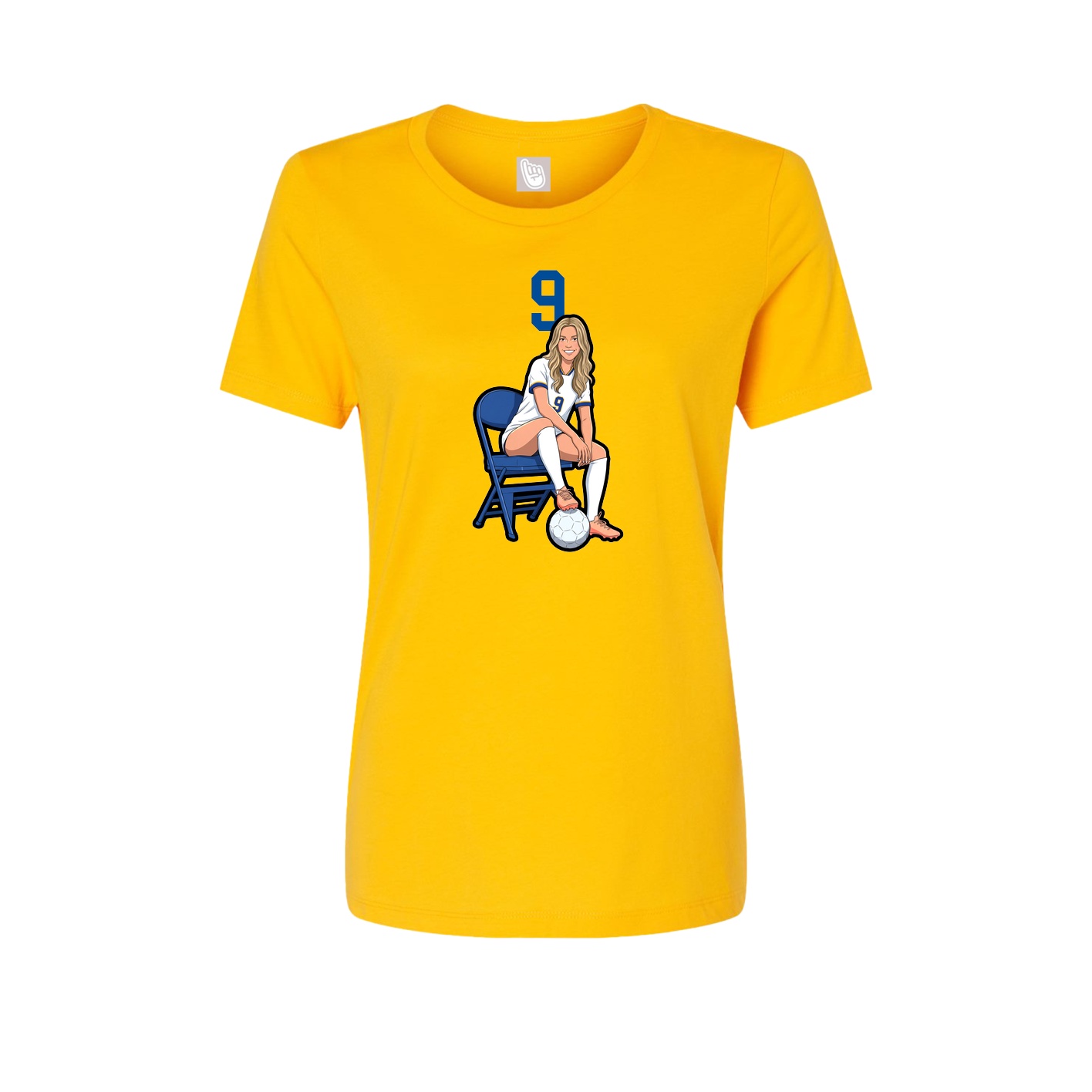 Fitted Women's Tee — Number Top in Gold