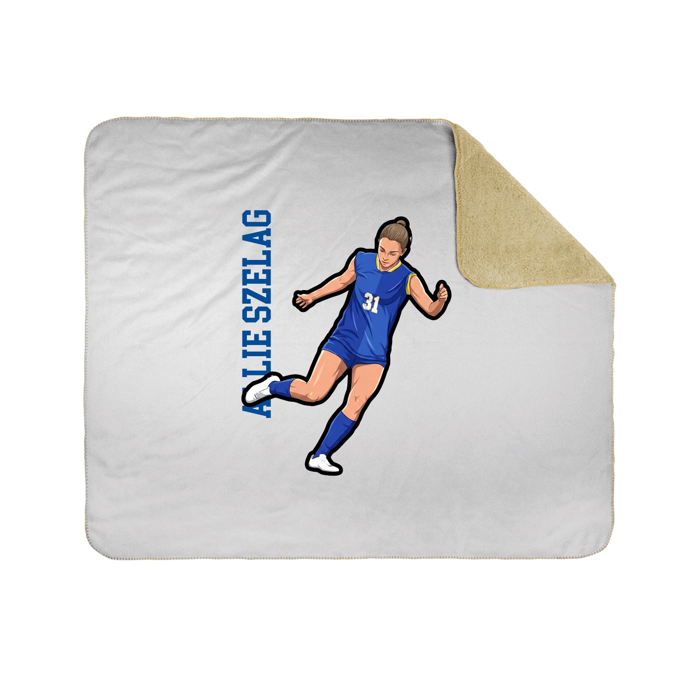 Throw Blanket — Name Vertical in White