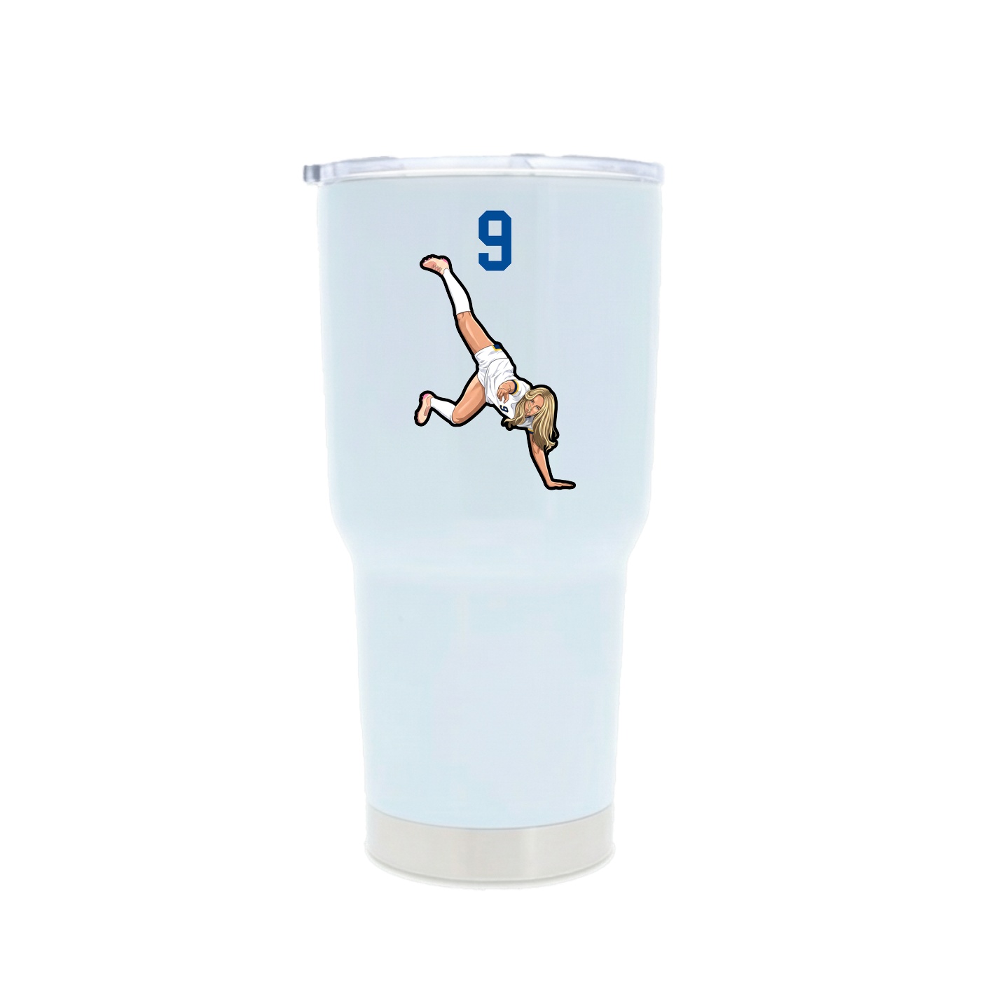 30oz Stainless Steel Tumbler — Number Top in White