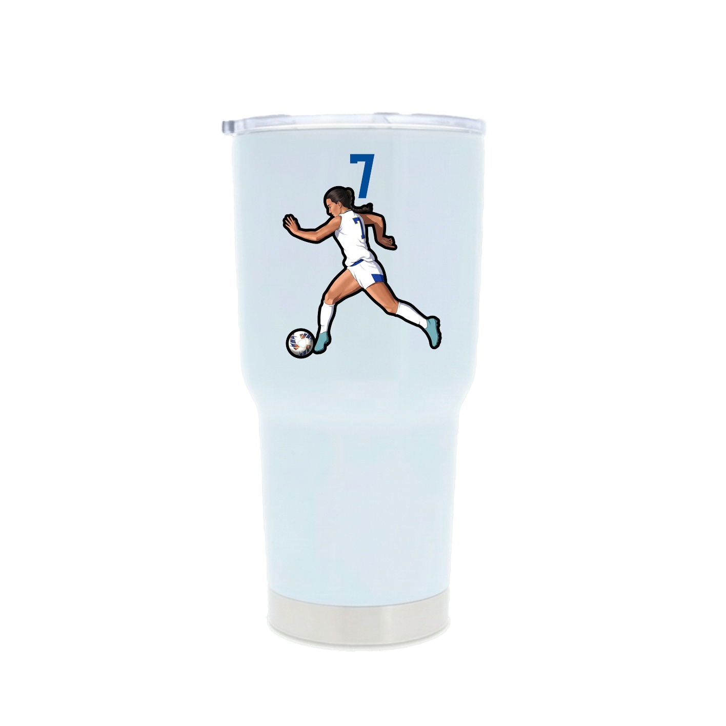 30oz Stainless Steel Tumbler — Number Top in White