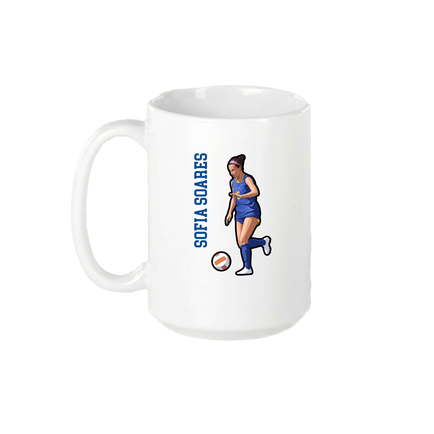 15oz Coffee Mug — Name Vertical in White