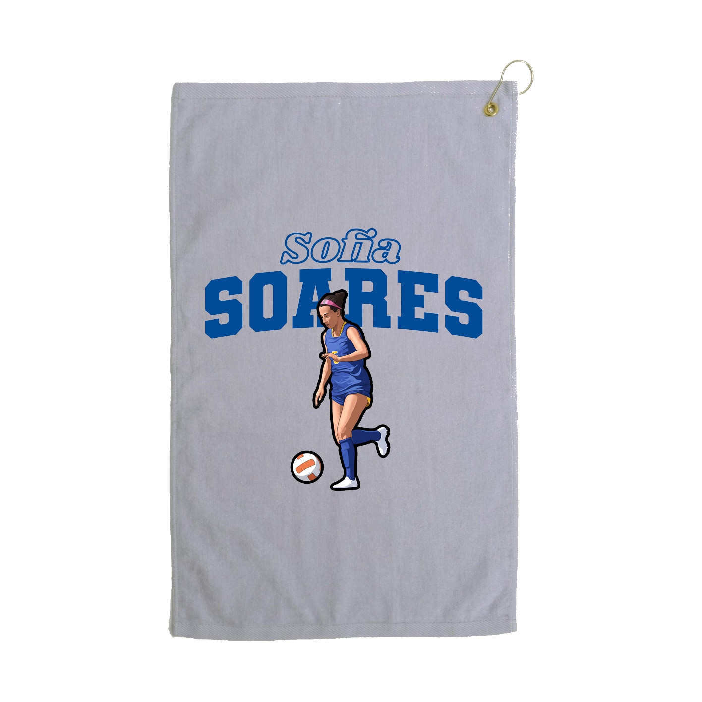 Golf Towel — Name Arch in Grey