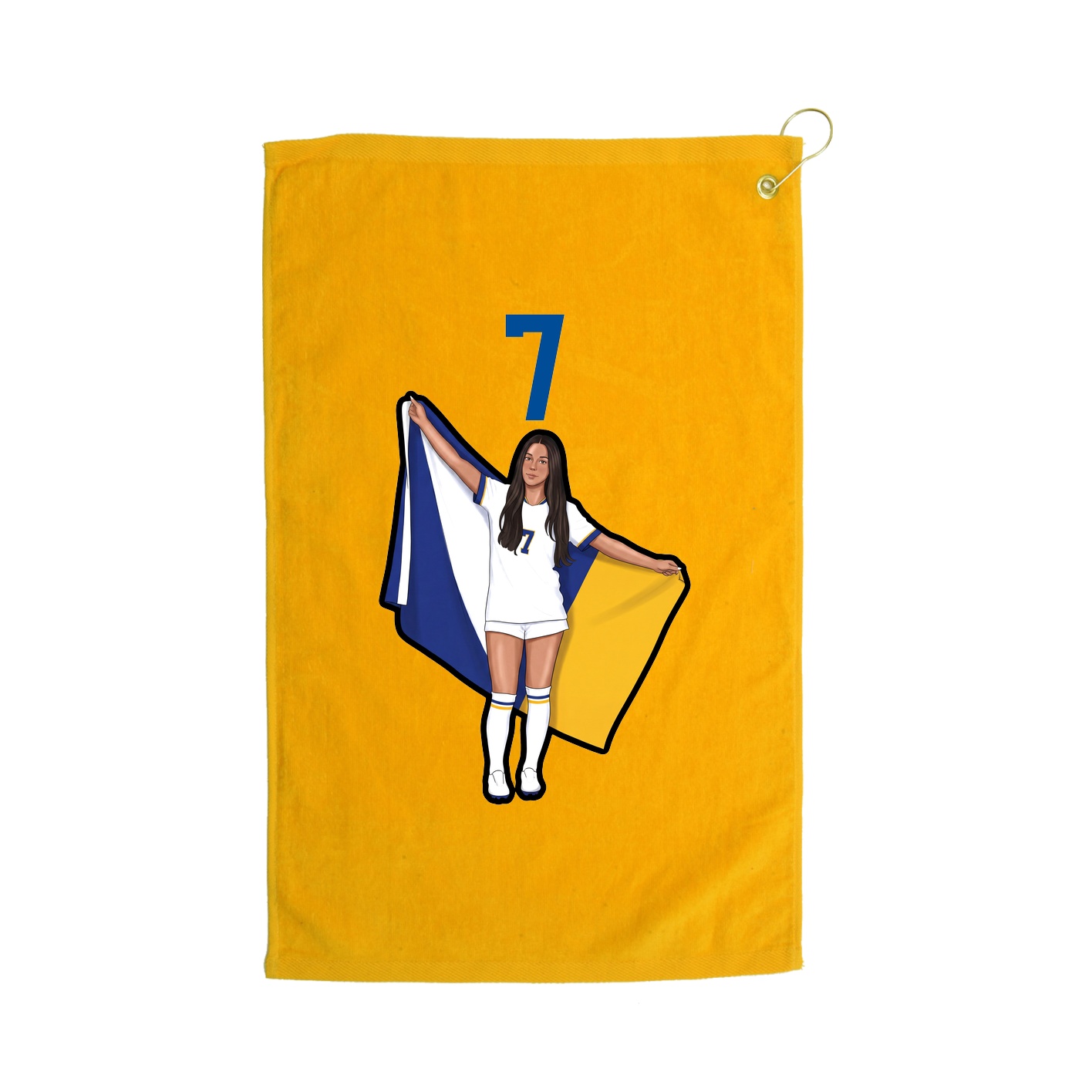 Golf Towel — Number Top in Gold