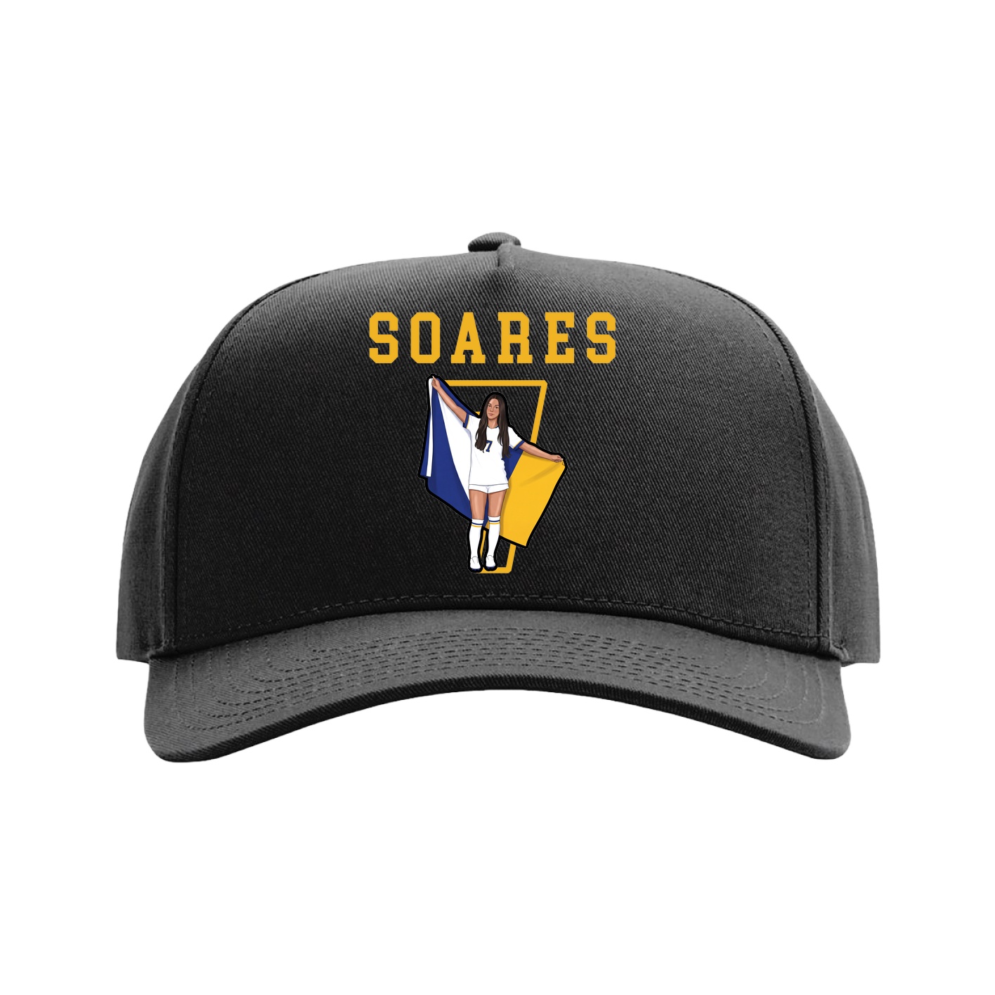Full Fabric Five-Panel Champ Cap — Shirsey in Black