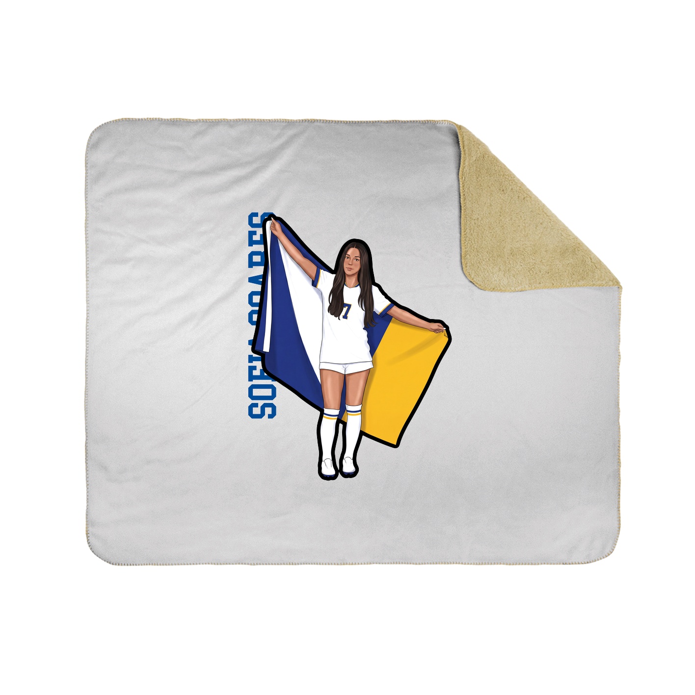 Throw Blanket — Name Vertical in White