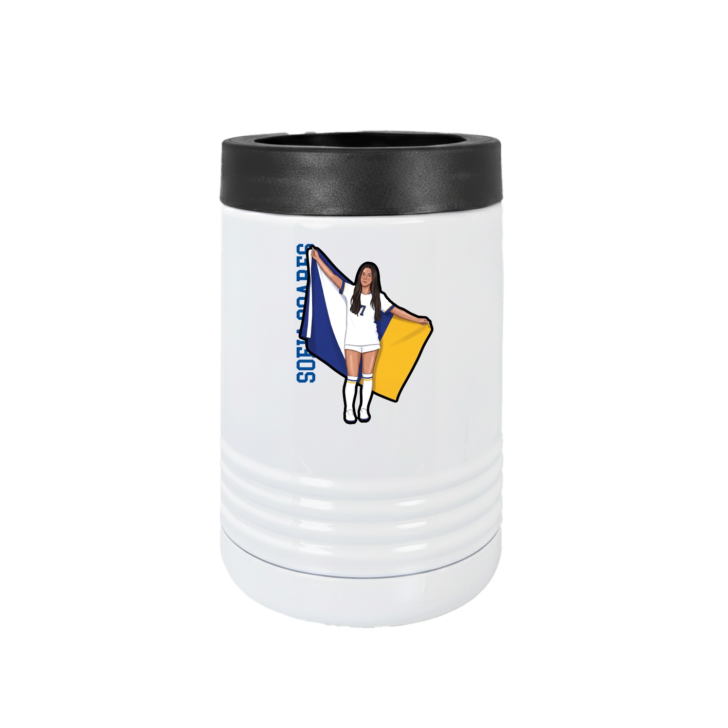 Beverage Holder — Name Vertical in White