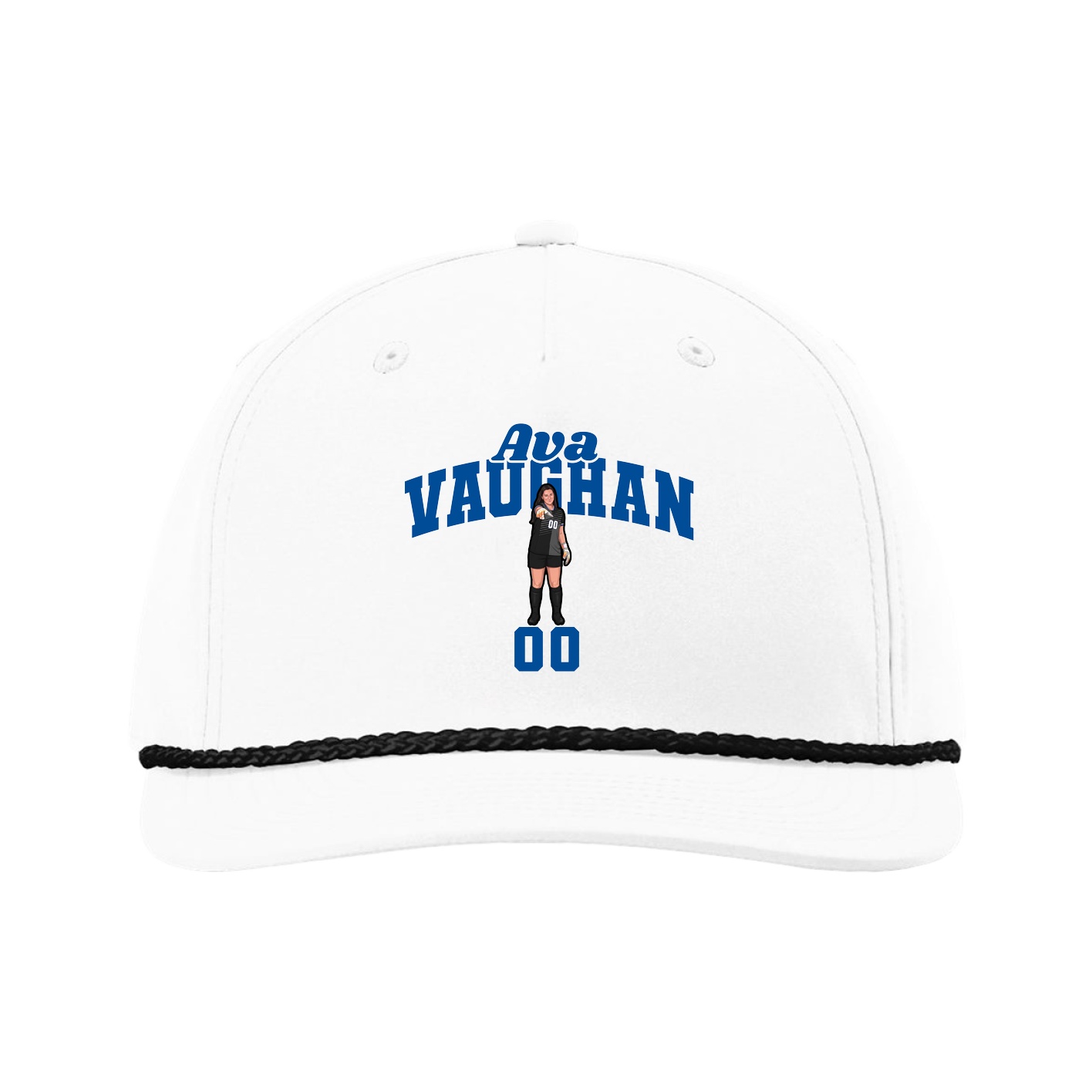 Five-Panel Classic Rope Cap — Signature Arch in White