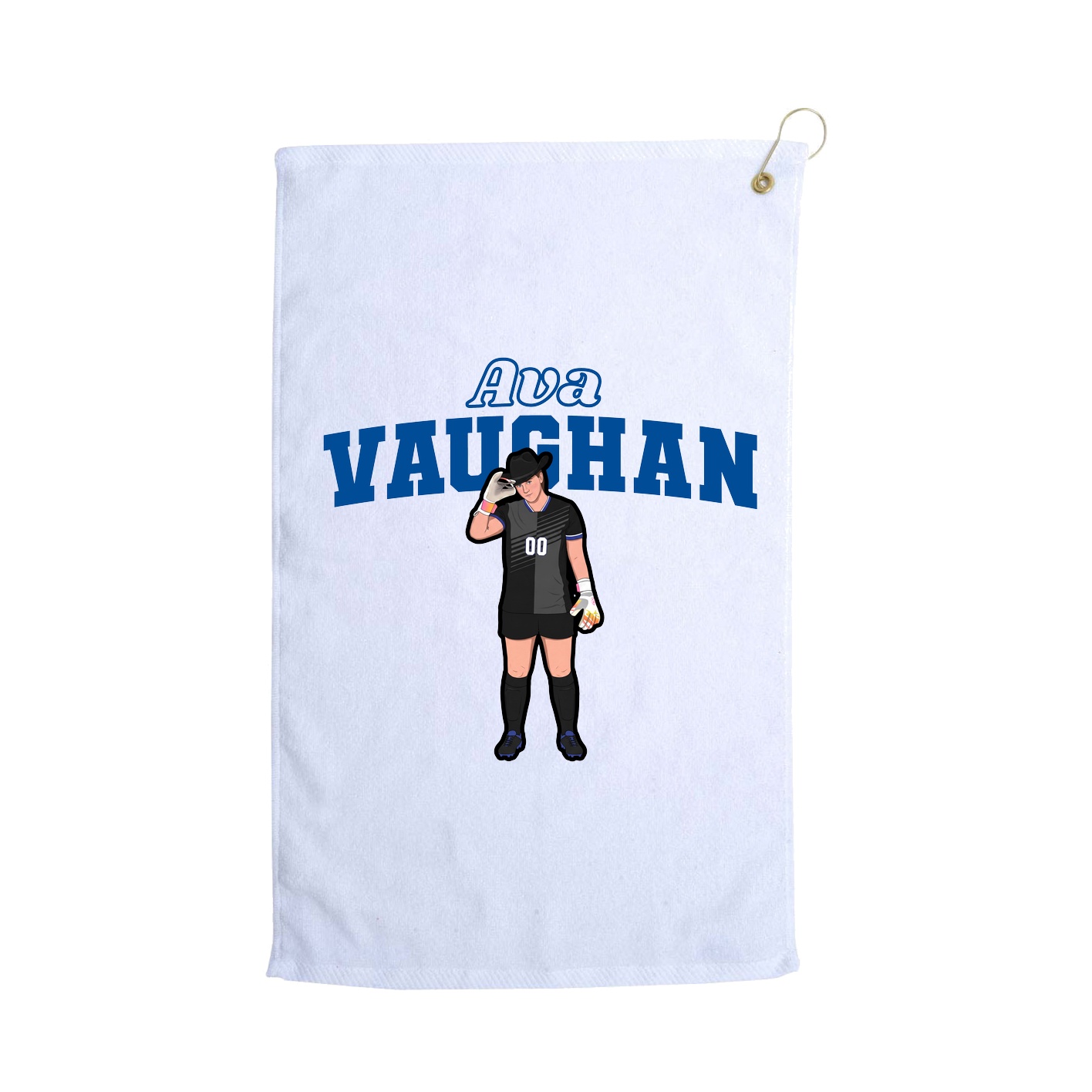 Golf Towel — Name Arch in White