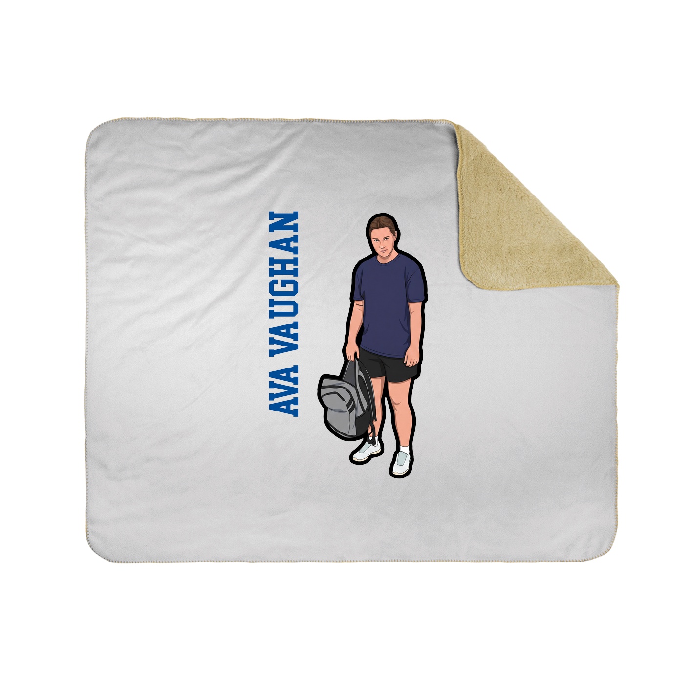 Throw Blanket — Name Vertical in White