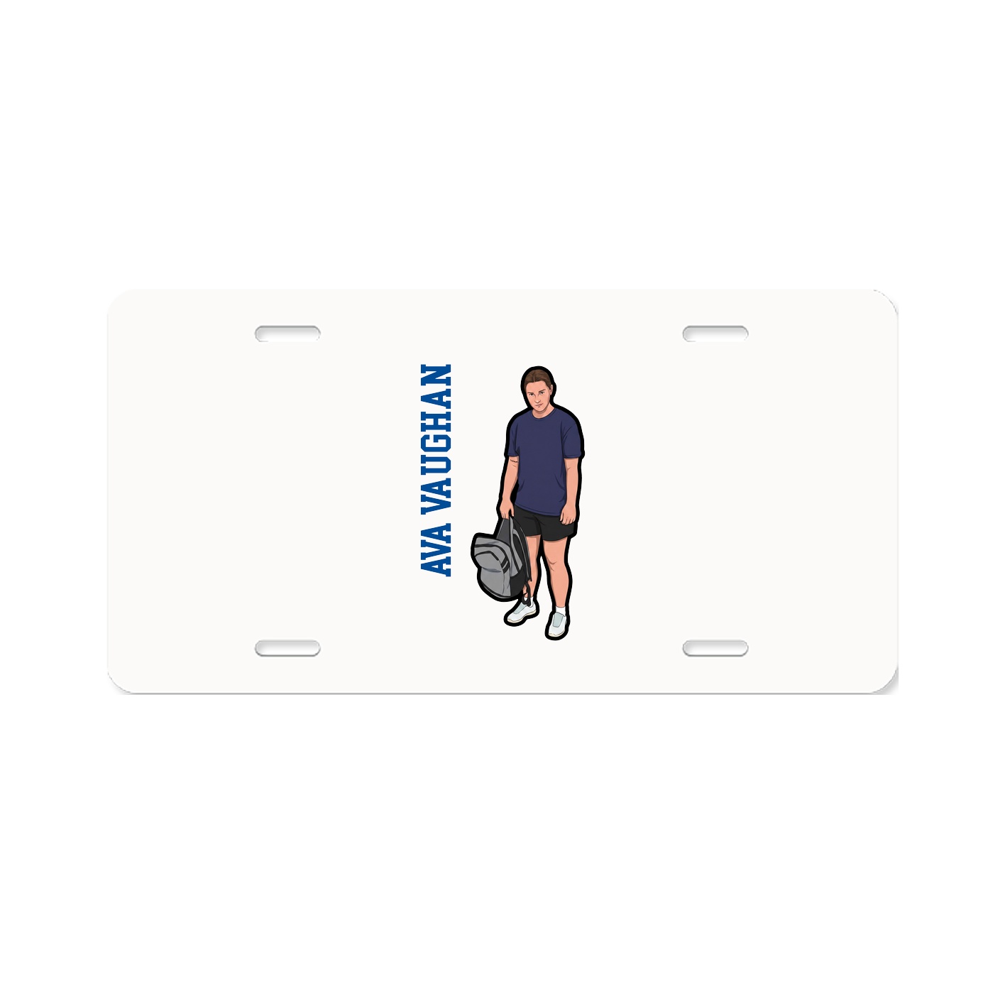 License Plate — Name Vertical in Classic