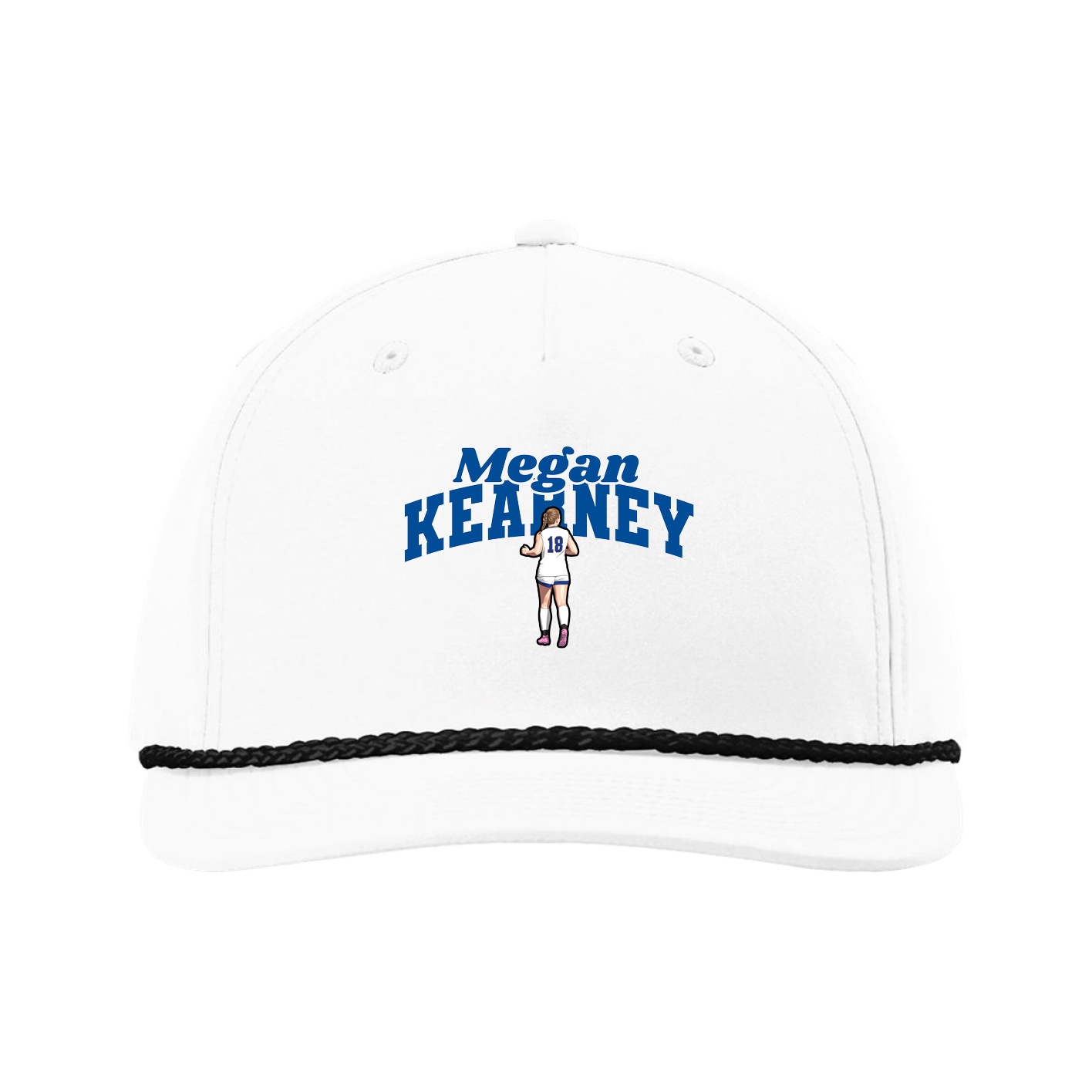 Five-Panel Classic Rope Cap — Signature Arch in White