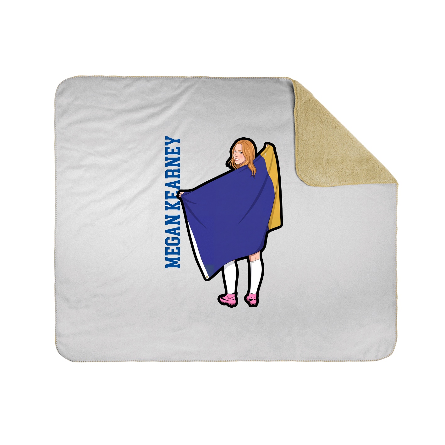 Throw Blanket — Name Vertical in White