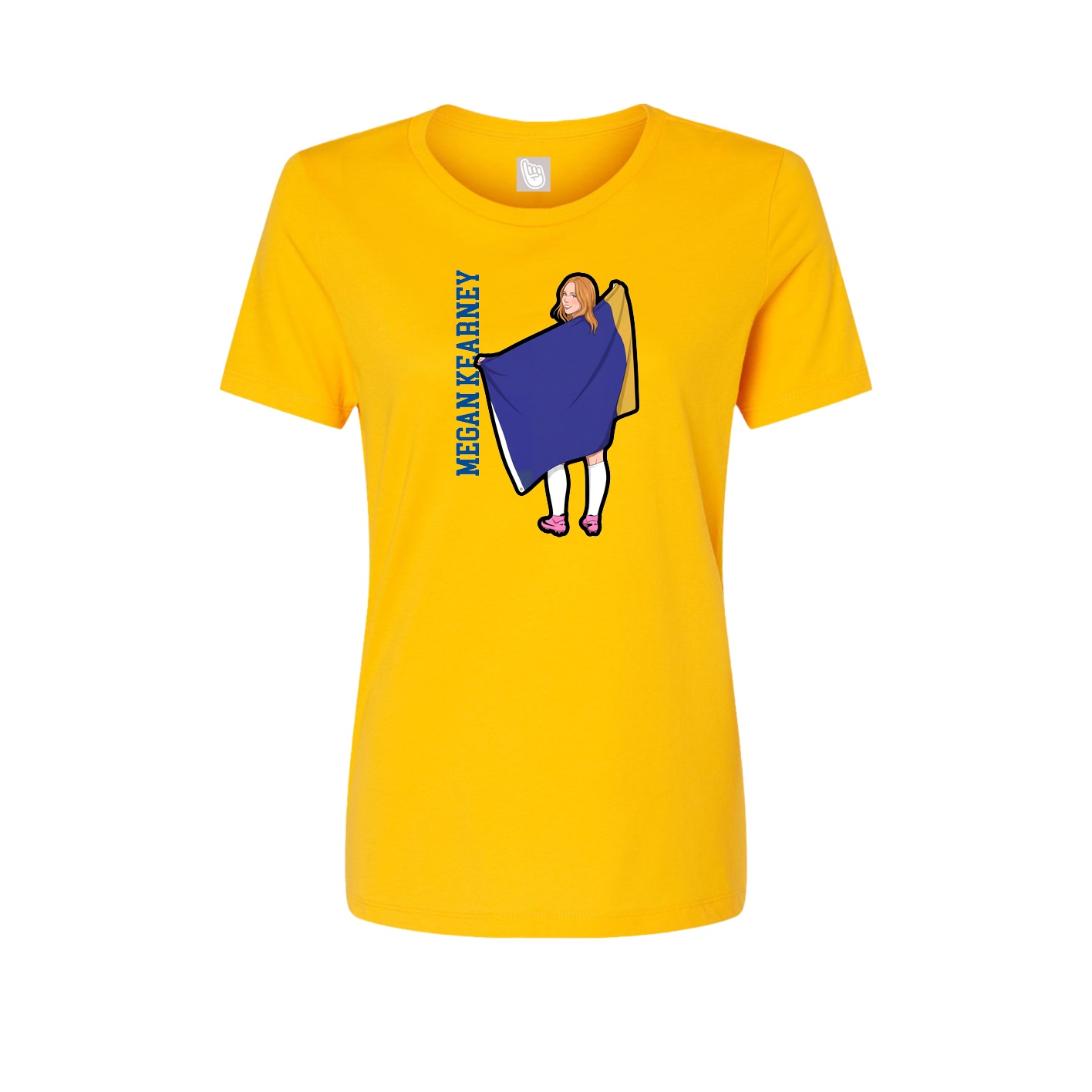 Fitted Women's Tee — Name Vertical in Gold