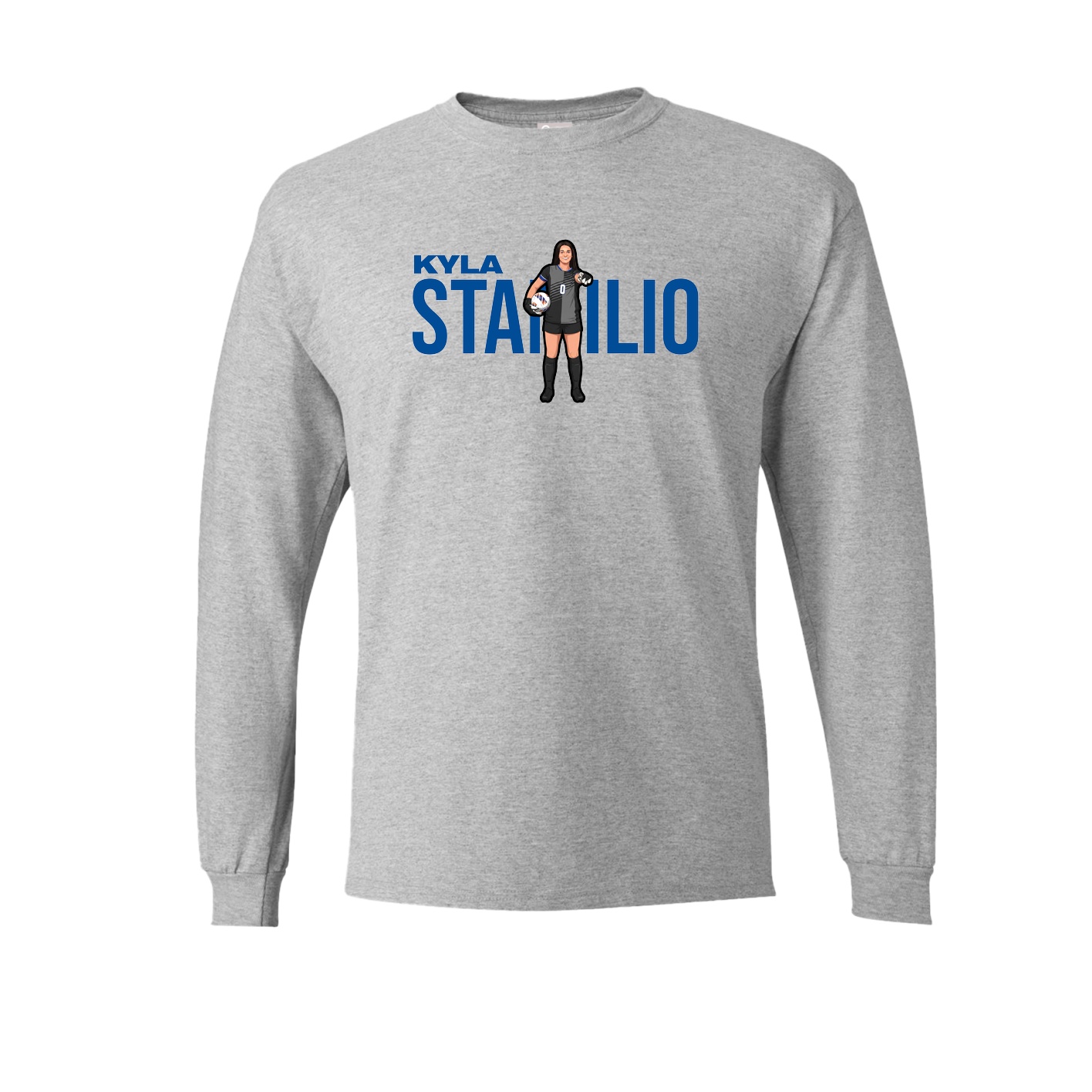 Long Sleeve Tee — Player Name in Grey