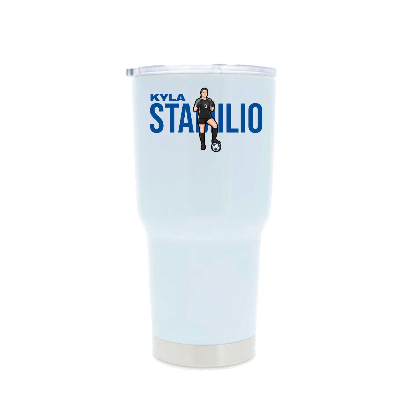 30oz Stainless Steel Tumbler — Player Name in White