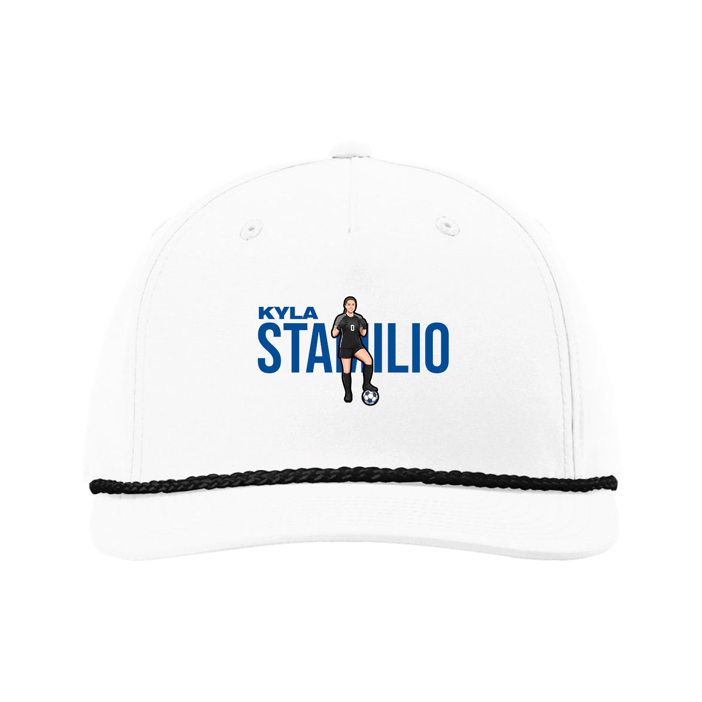 Five-Panel Classic Rope Cap — Player Name in White
