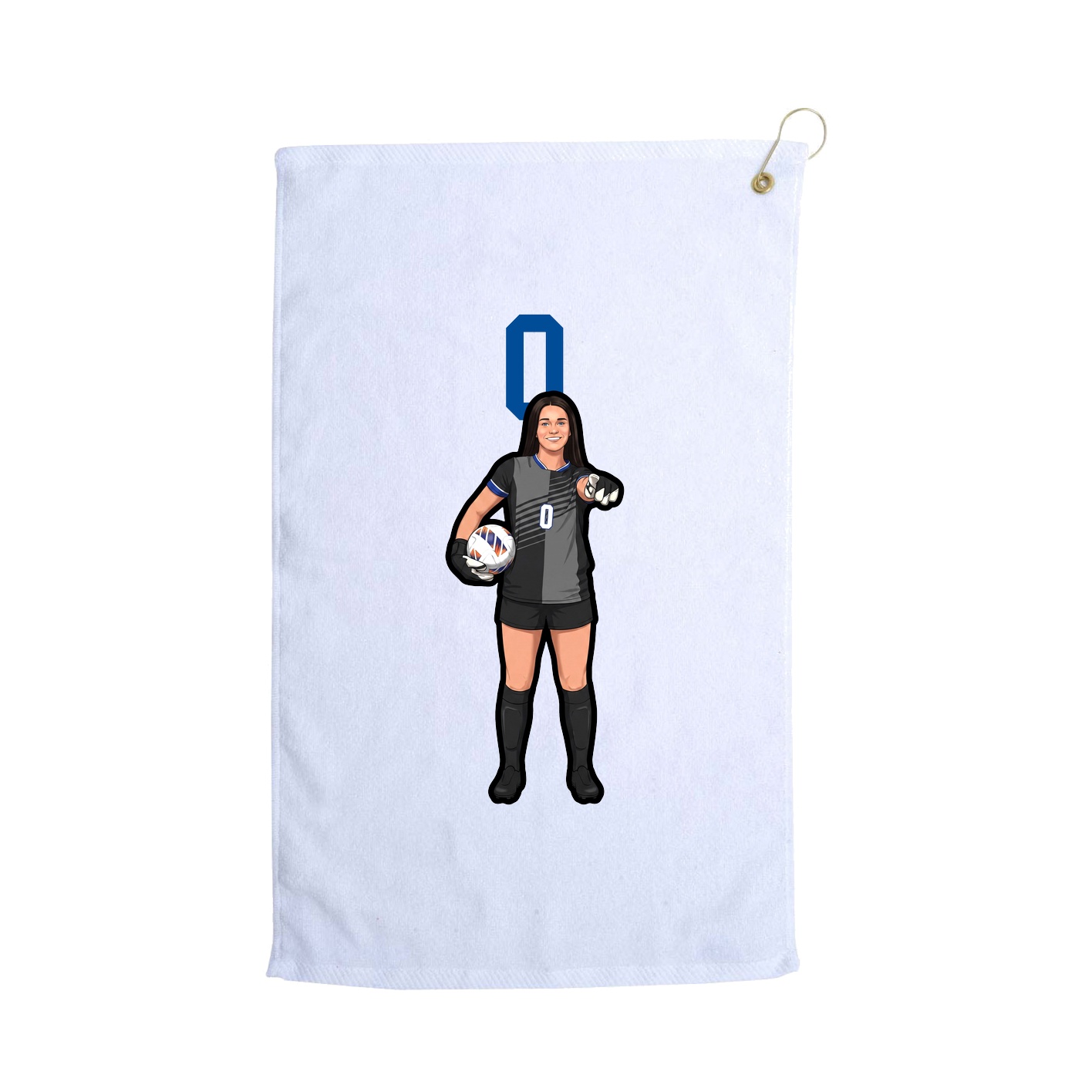 Golf Towel — Number Top in White