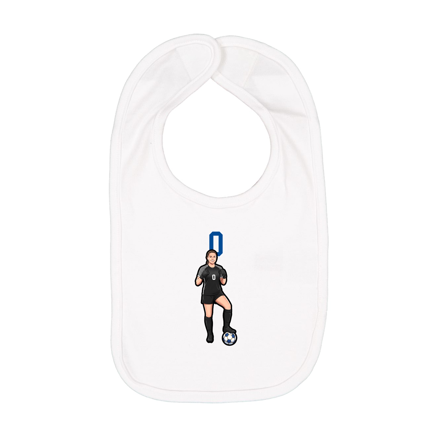 Infant Bib — Number Top in White