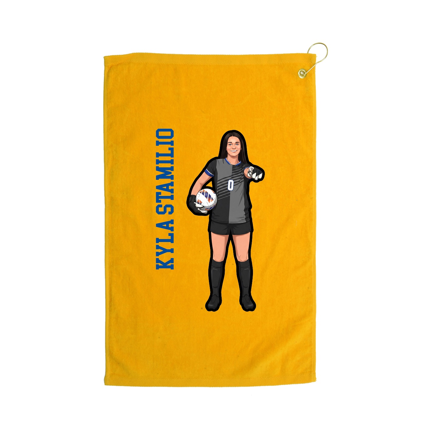 Golf Towel — Name Vertical in Gold