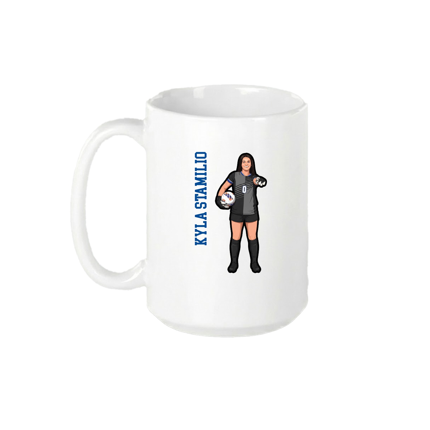 15oz Coffee Mug — Name Vertical in White