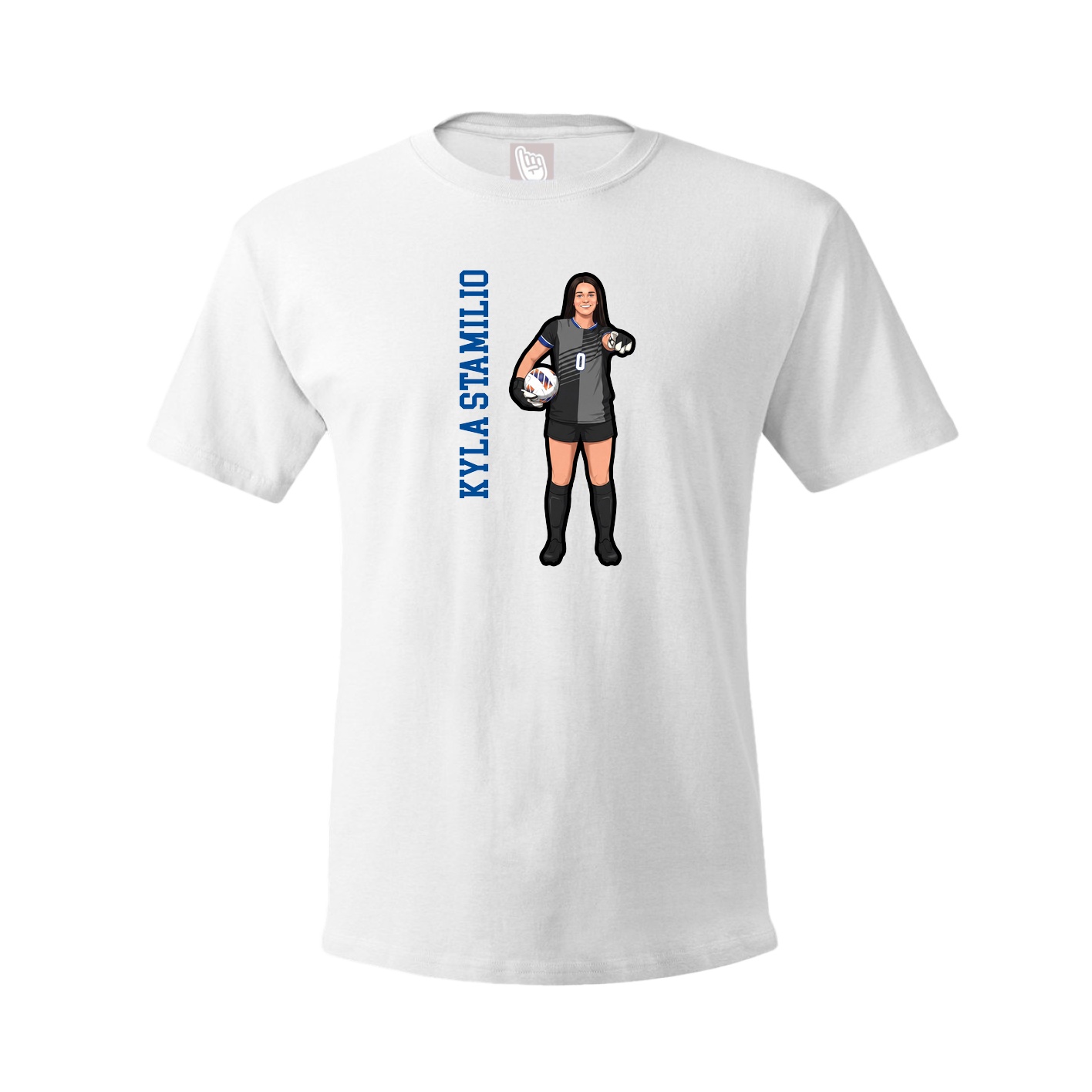 Tee — Name Vertical in White