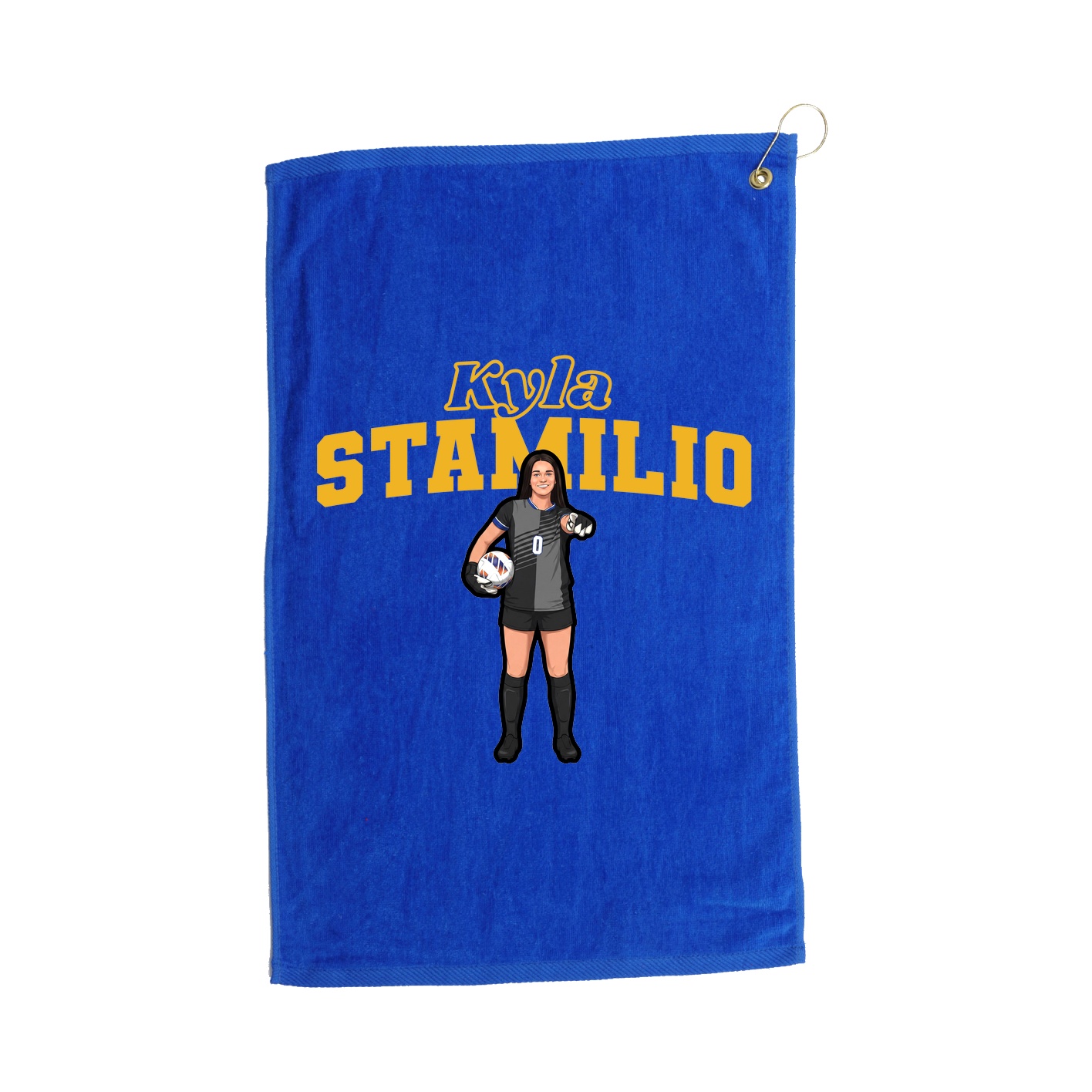 Golf Towel — Name Arch in Royal