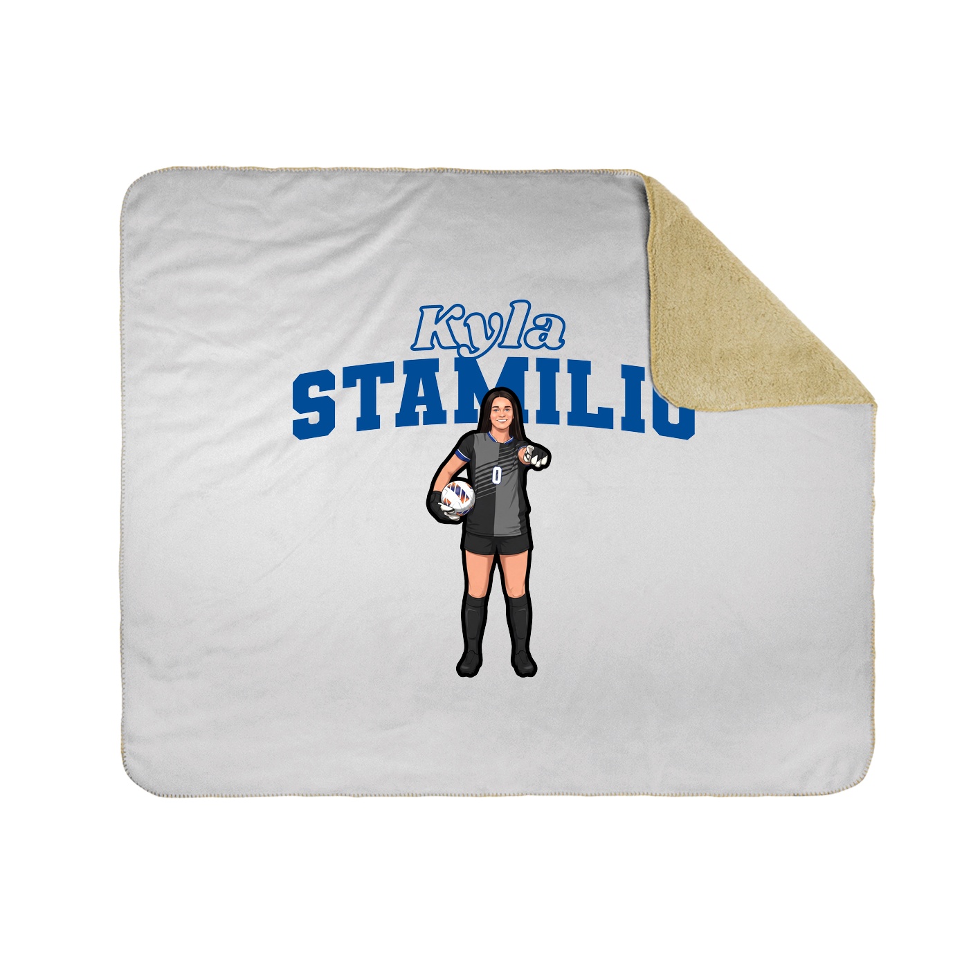 Throw Blanket — Name Arch in White