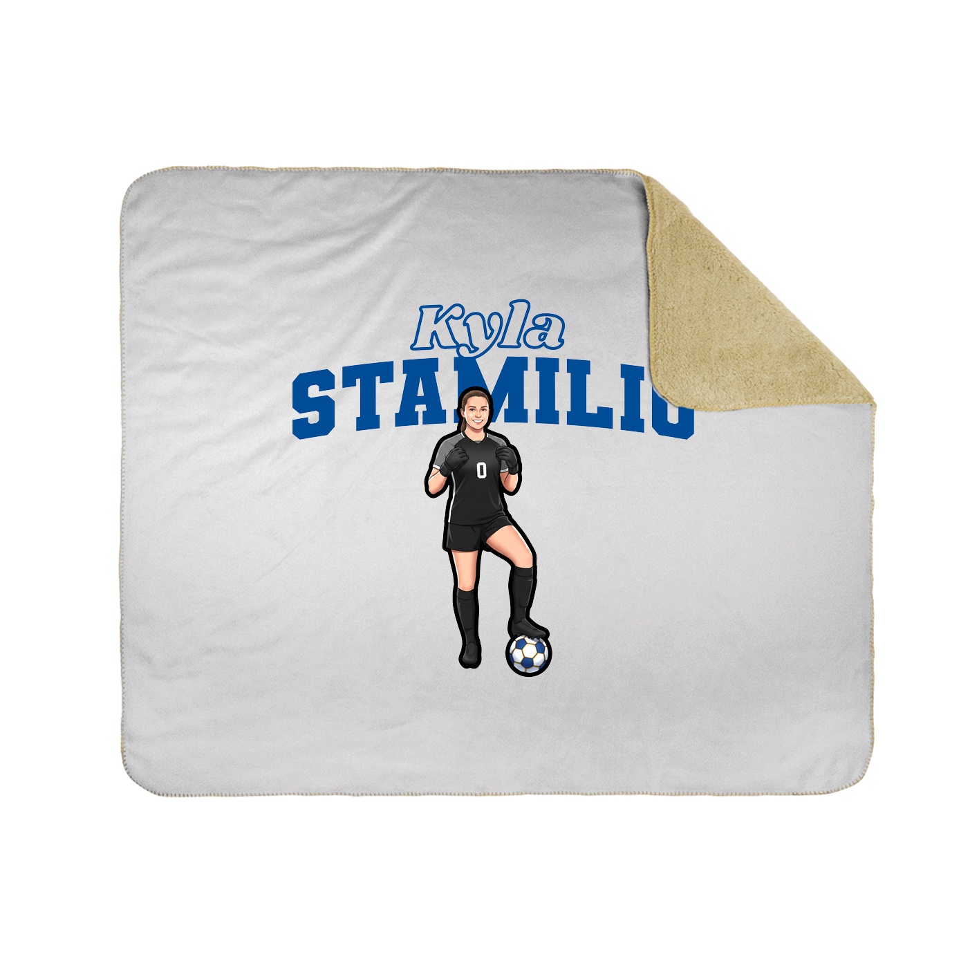 Throw Blanket — Name Arch in White