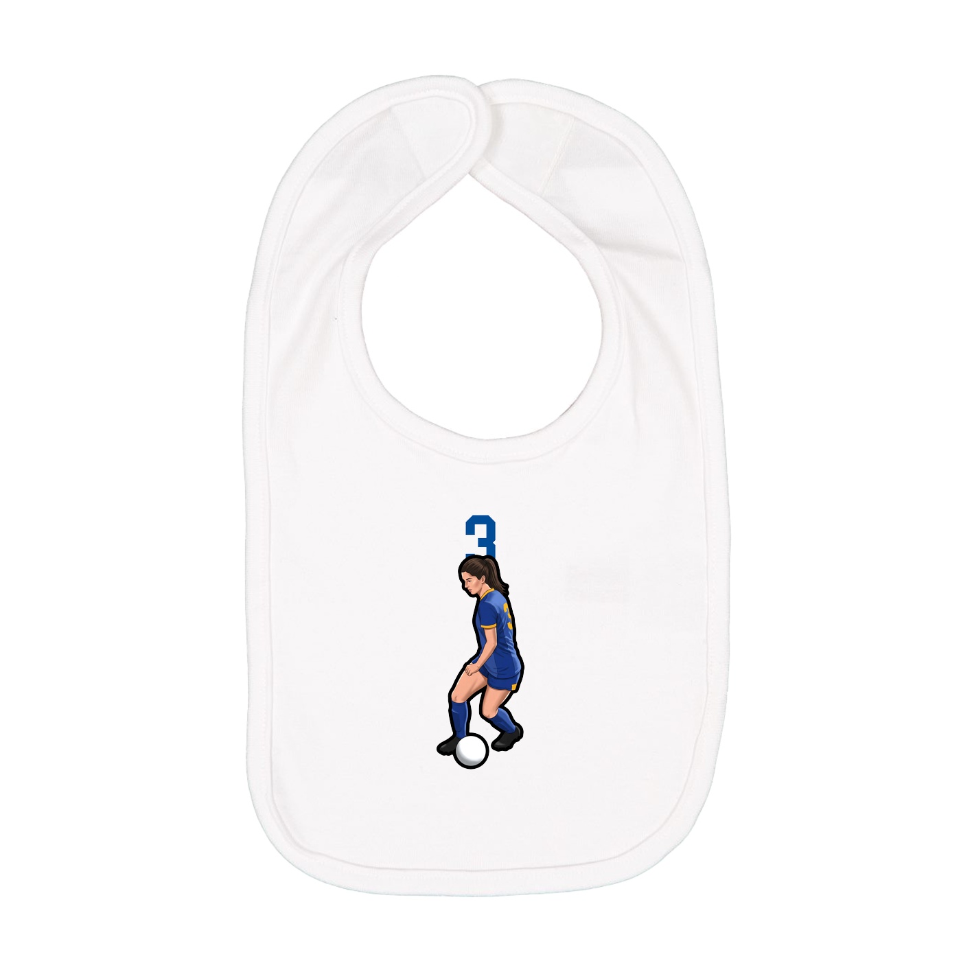 Infant Bib — Number Top in White