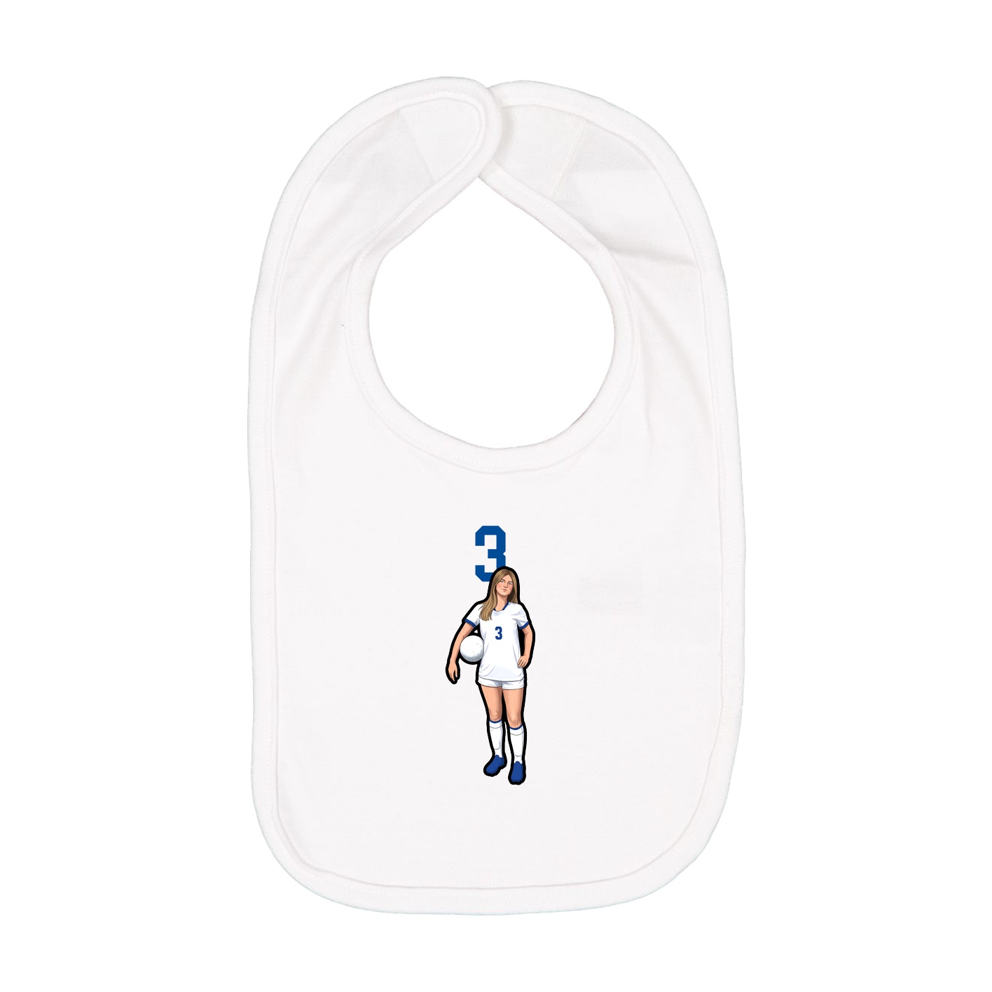 Infant Bib — Number Top in White