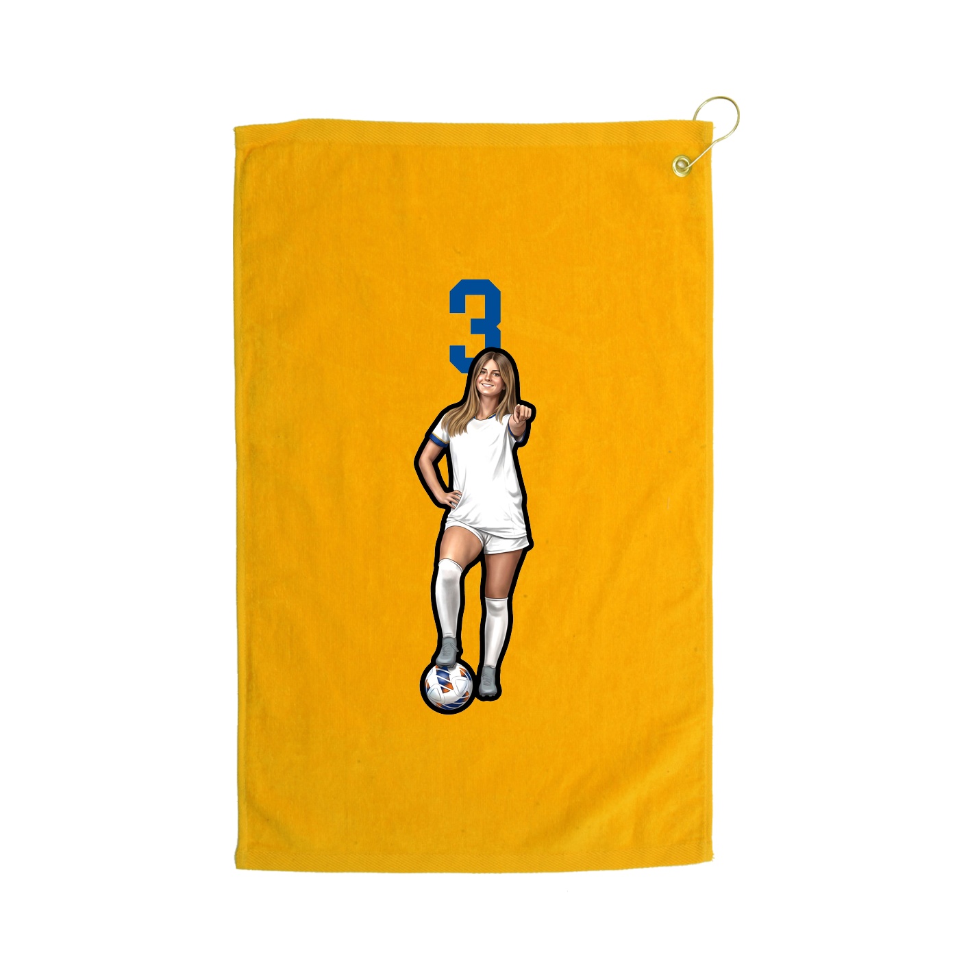 Golf Towel — Number Top in Gold
