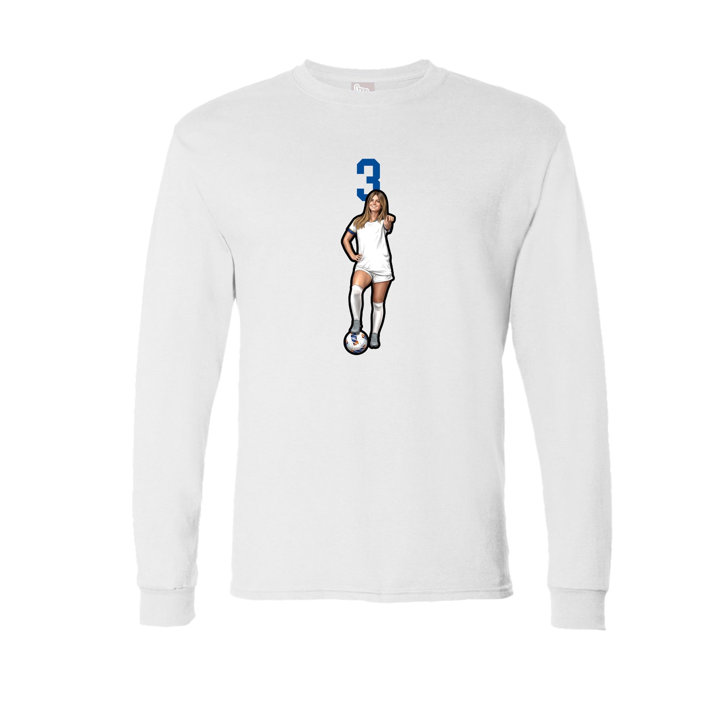Long Sleeve Tee — Number Top in White