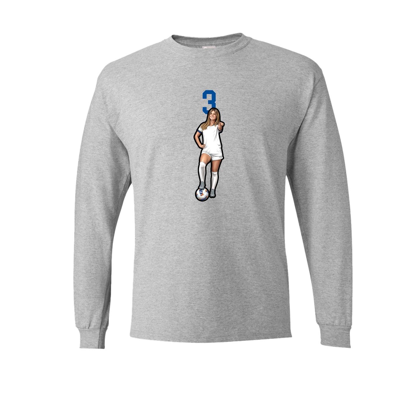 Long Sleeve Tee — Number Top in Grey