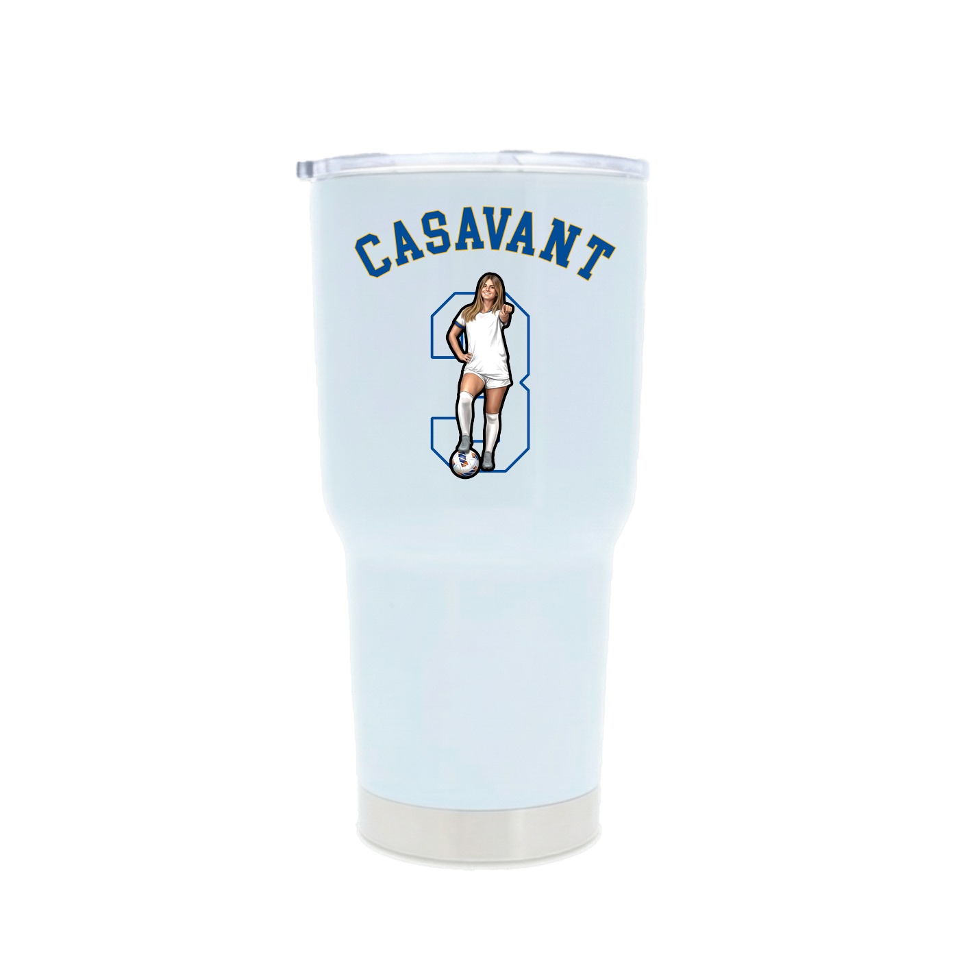 30oz Stainless Steel Tumbler — Shirsey Arch in White