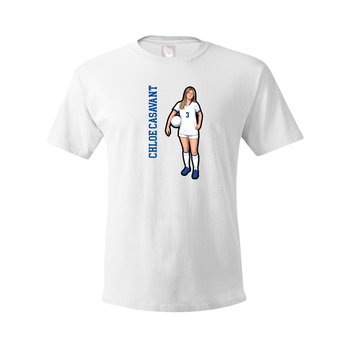 Tee — Name Vertical in White