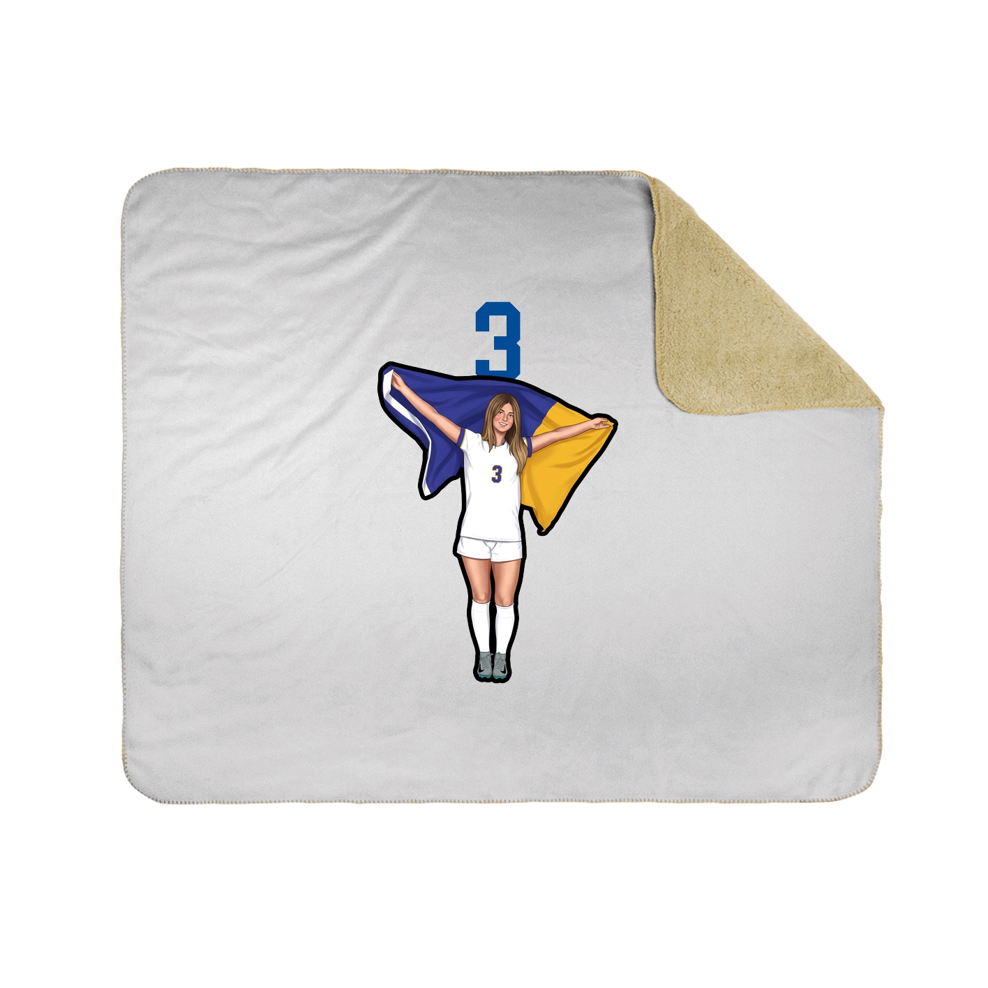 Throw Blanket — Number Top in White