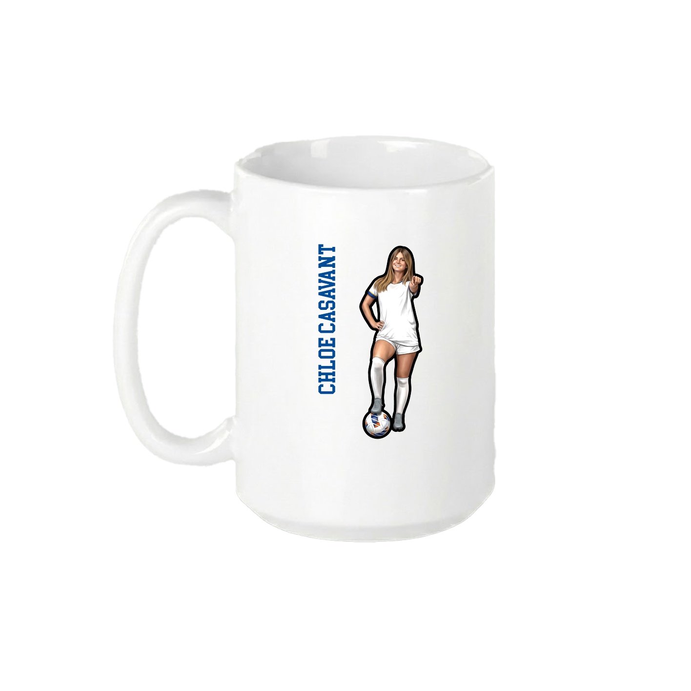 15oz Coffee Mug — Name Vertical in White
