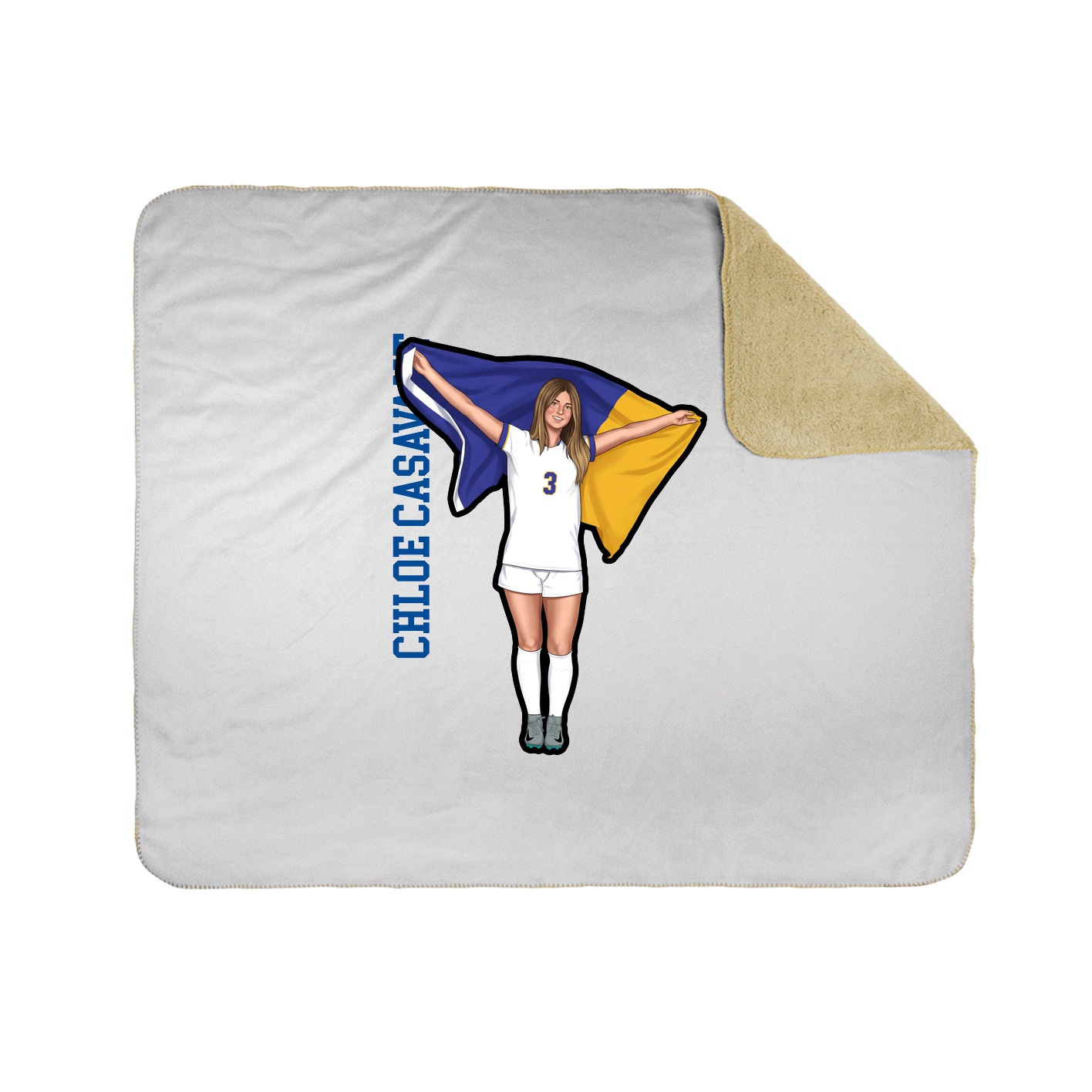 Throw Blanket — Name Vertical in White