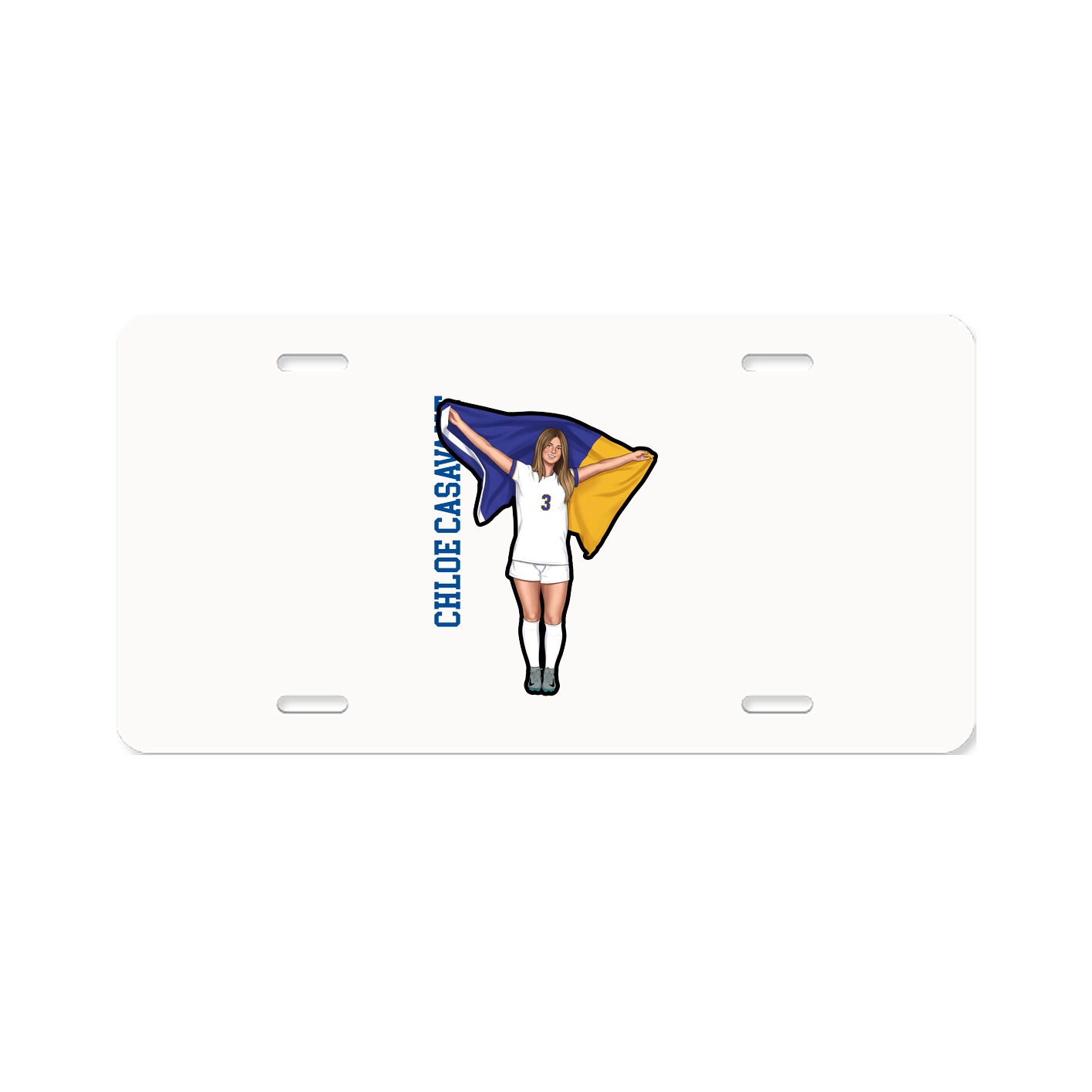 License Plate — Name Vertical in Classic