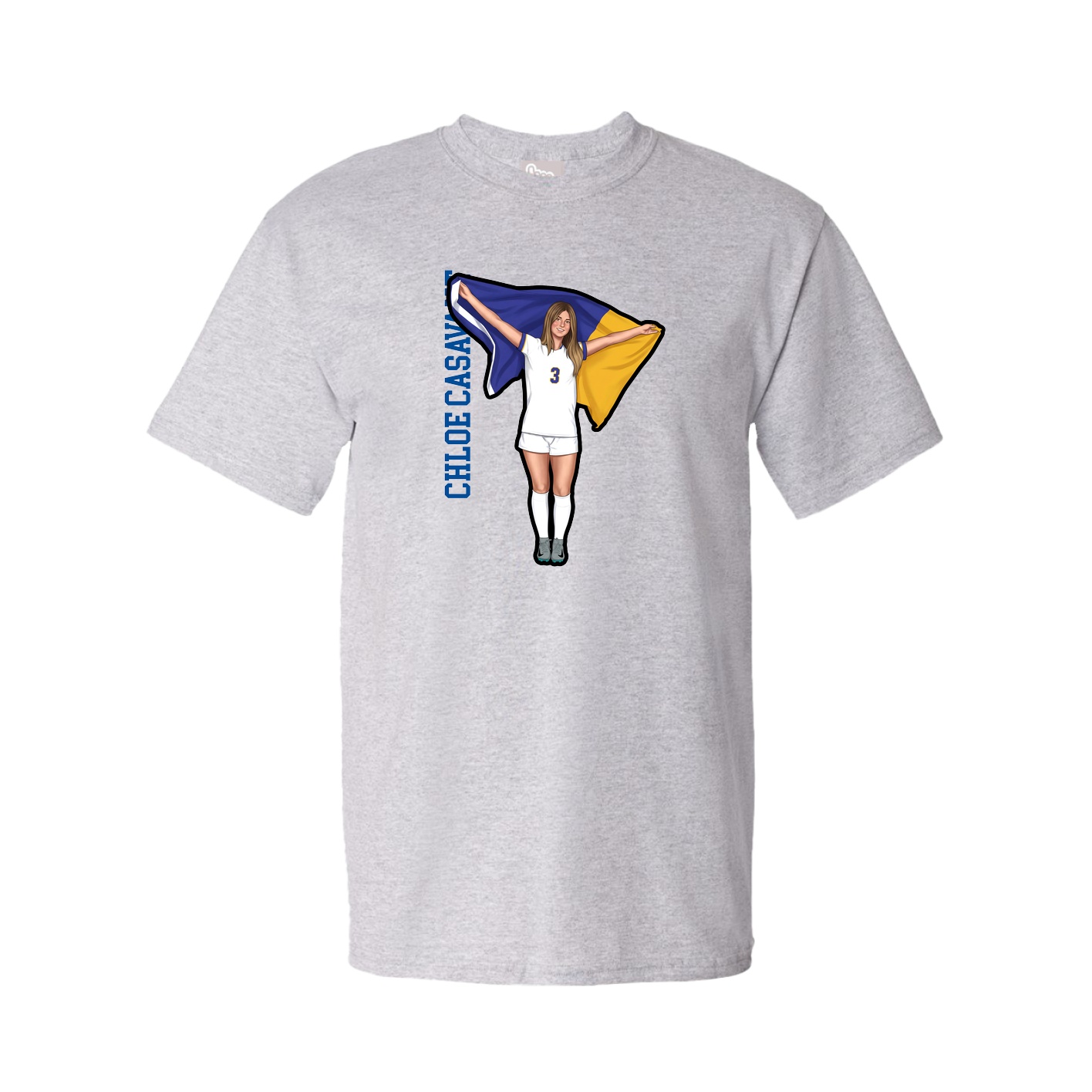Tee — Name Vertical in Grey