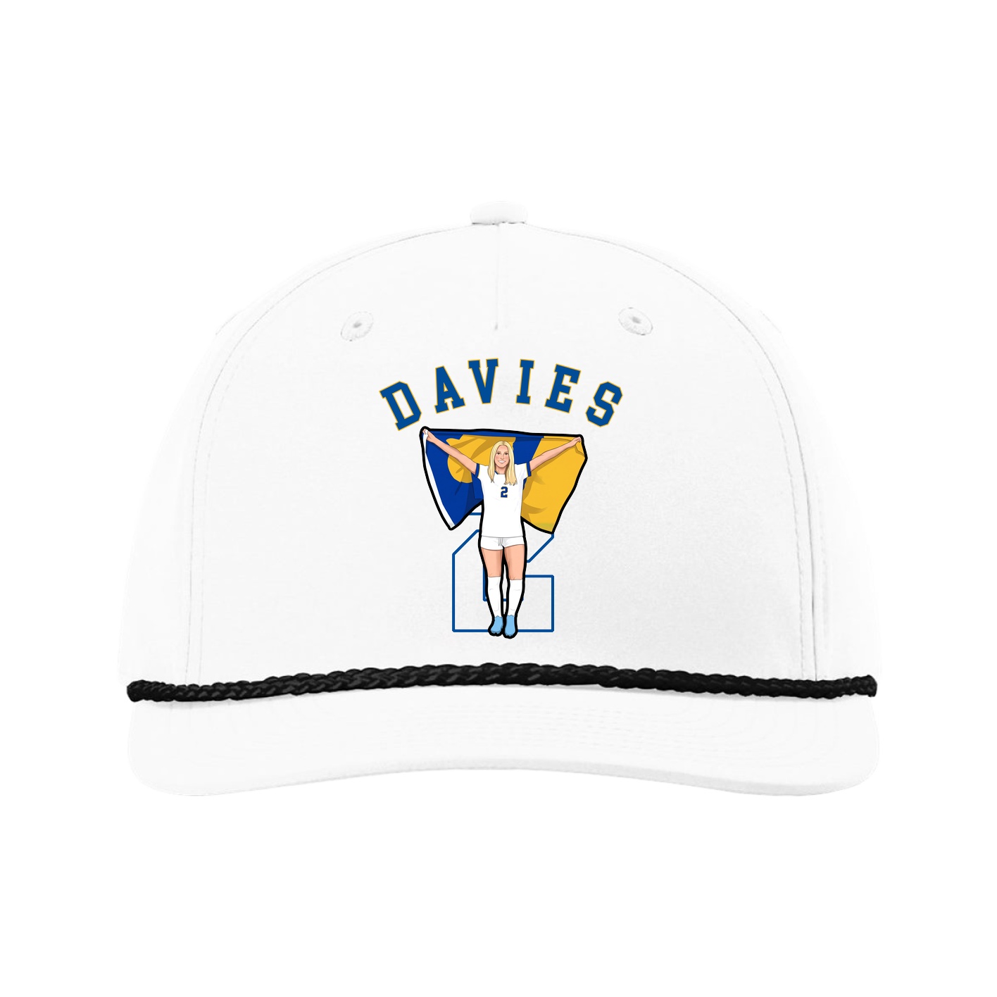 Five-Panel Classic Rope Cap — Shirsey Arch in White