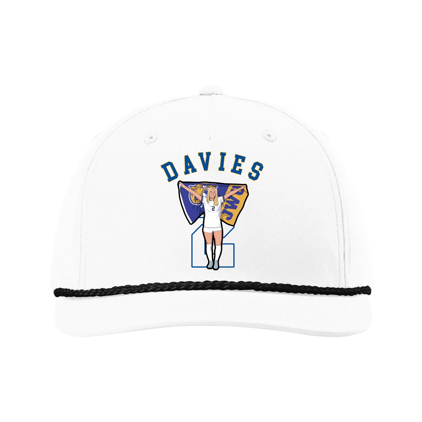 Five-Panel Classic Rope Cap — Shirsey Arch in White