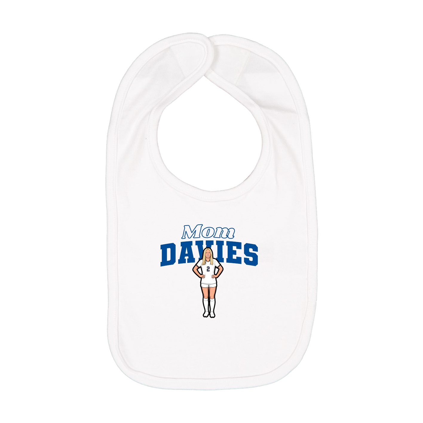 Infant Bib — Mothers Day Block in White