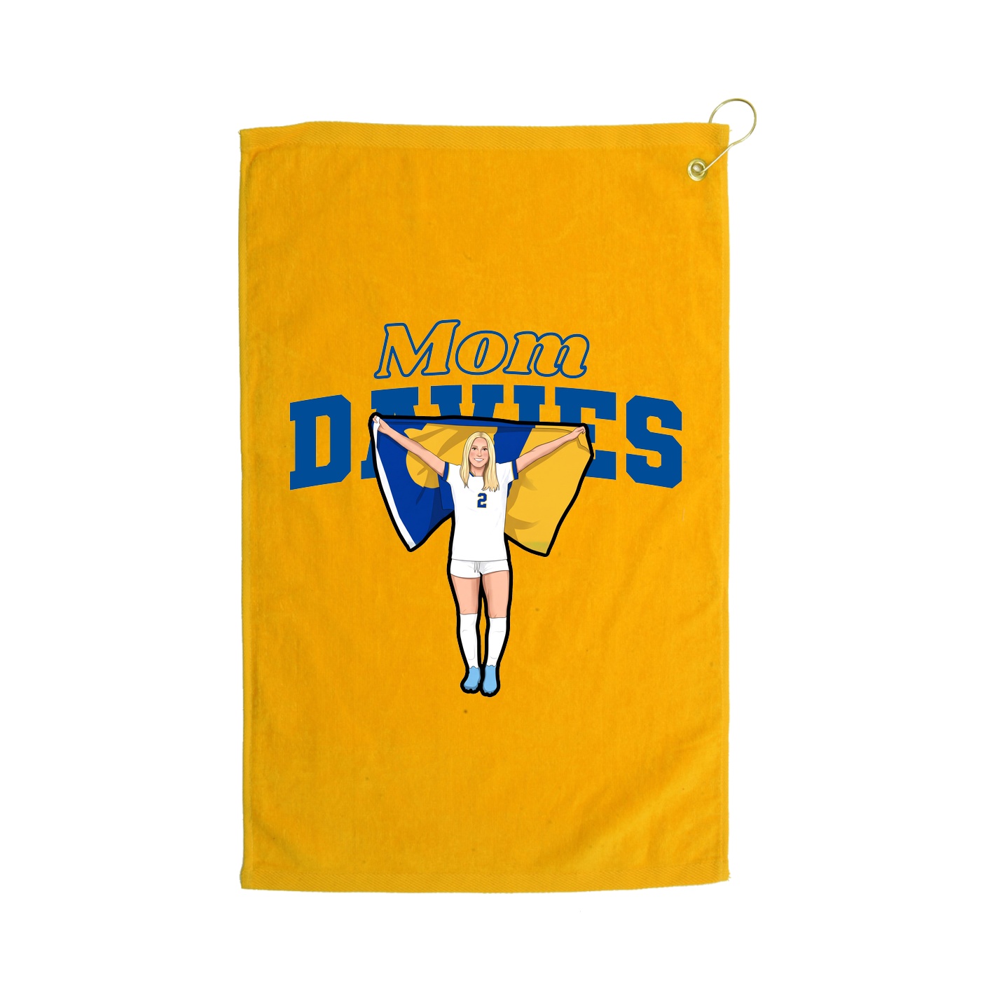 Golf Towel — Mothers Day Block in Gold