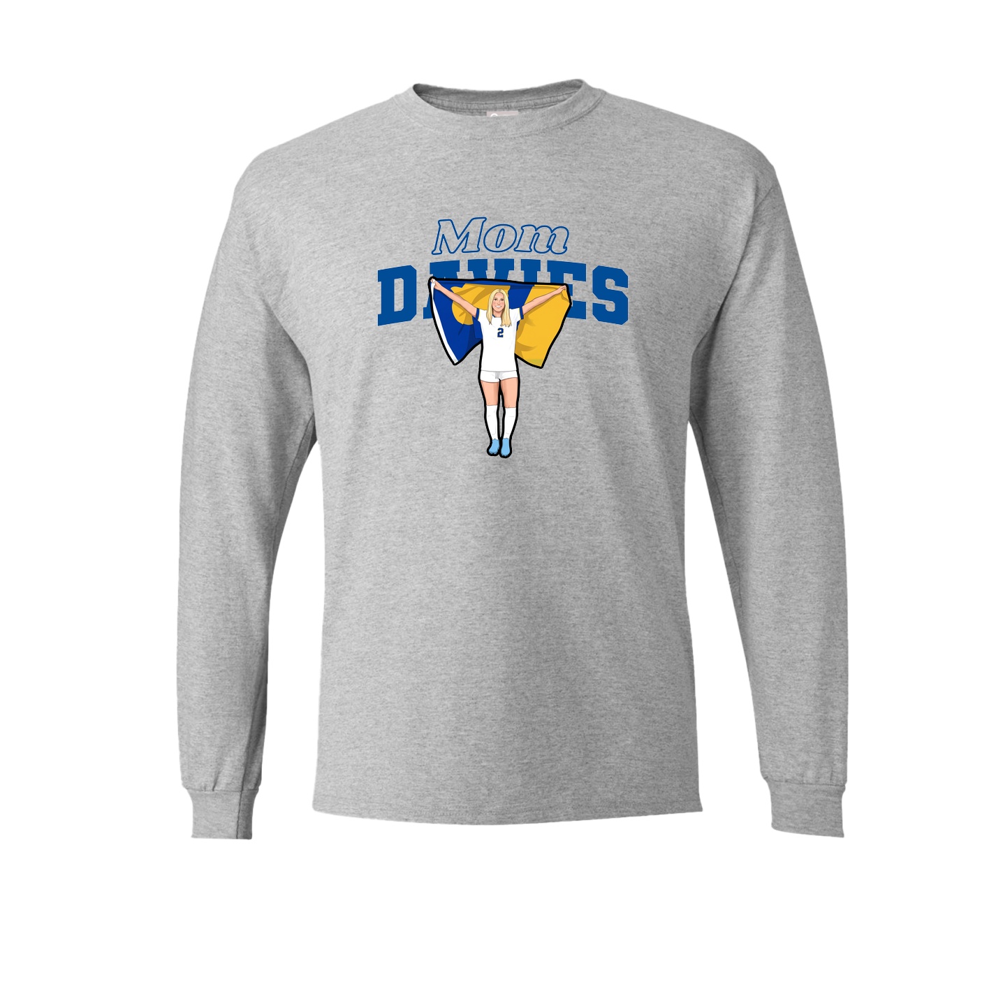 Long Sleeve Tee — Mothers Day Block in Grey