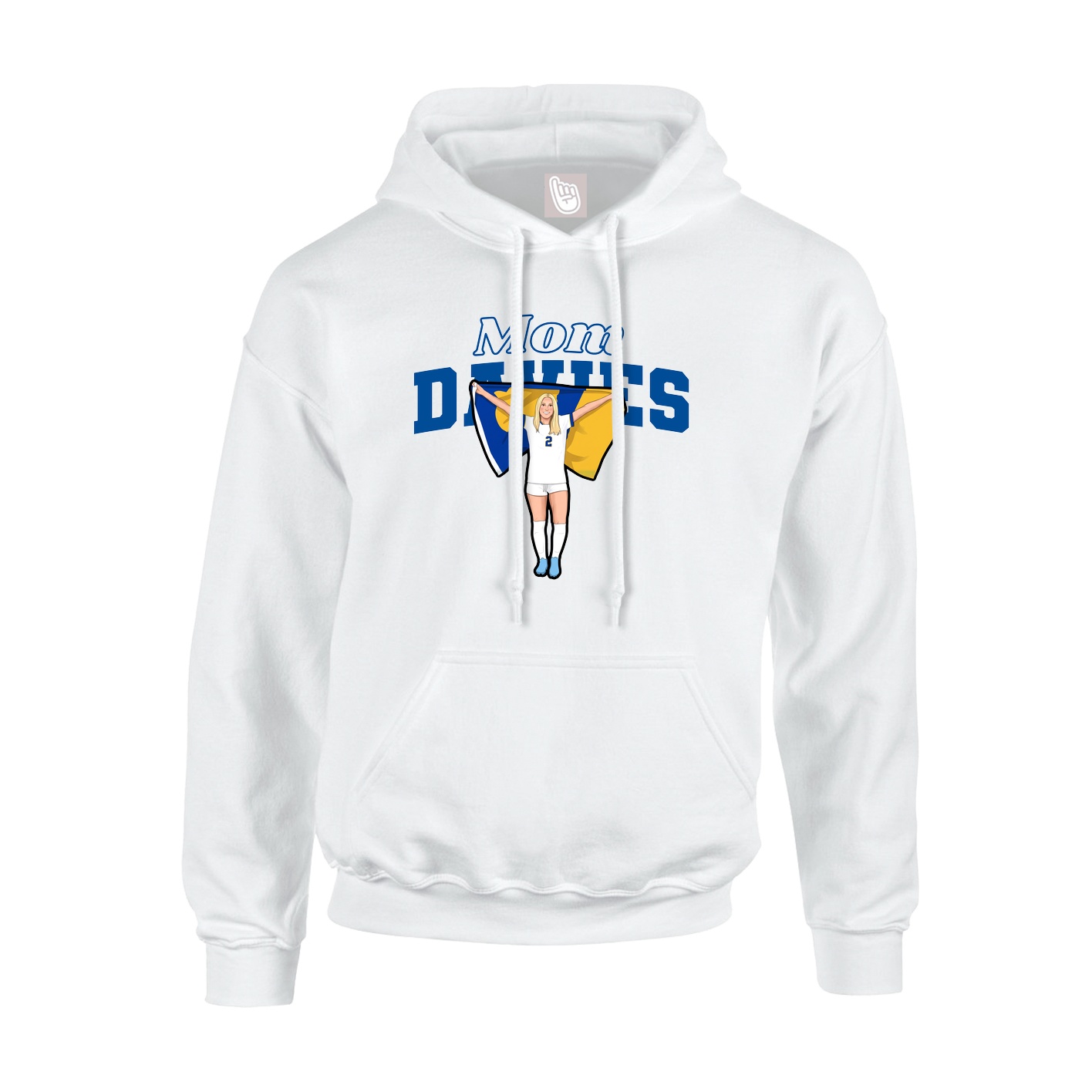Youth Hoodie — Mothers Day Block in White