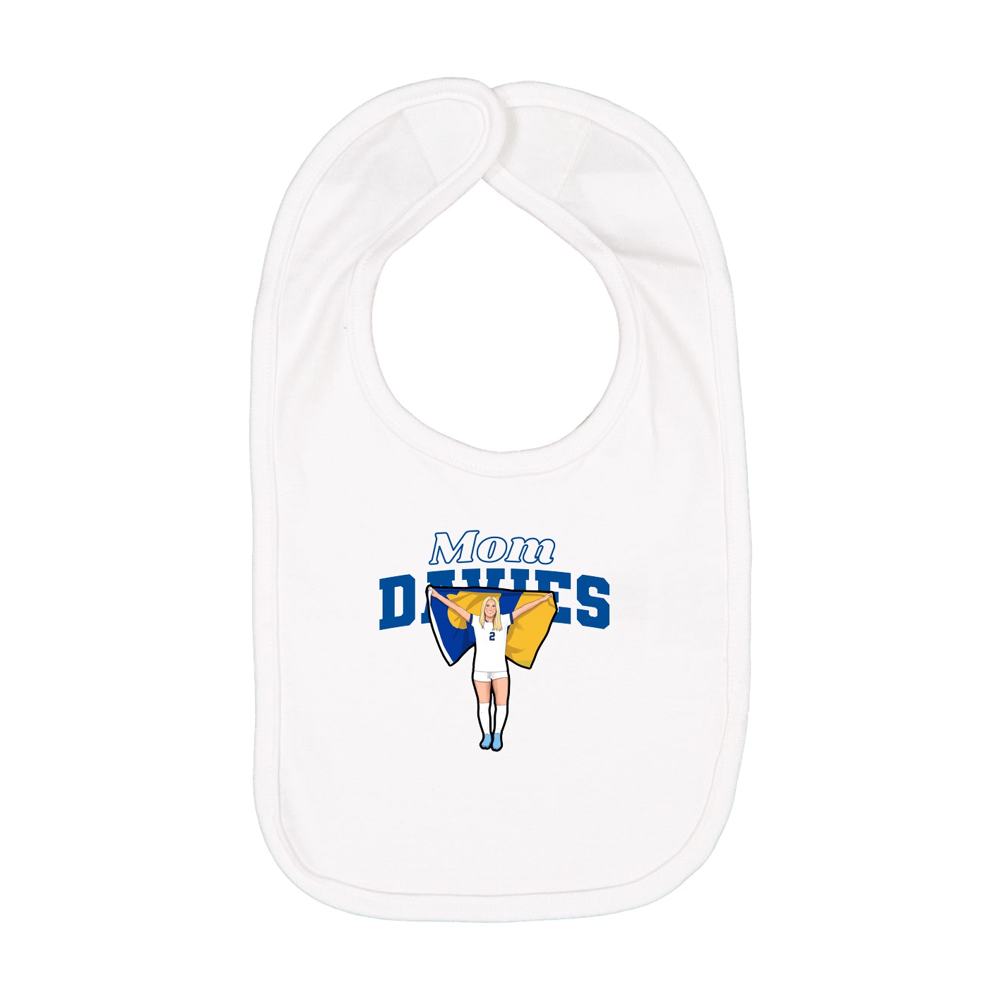 Infant Bib — Mothers Day Block in White