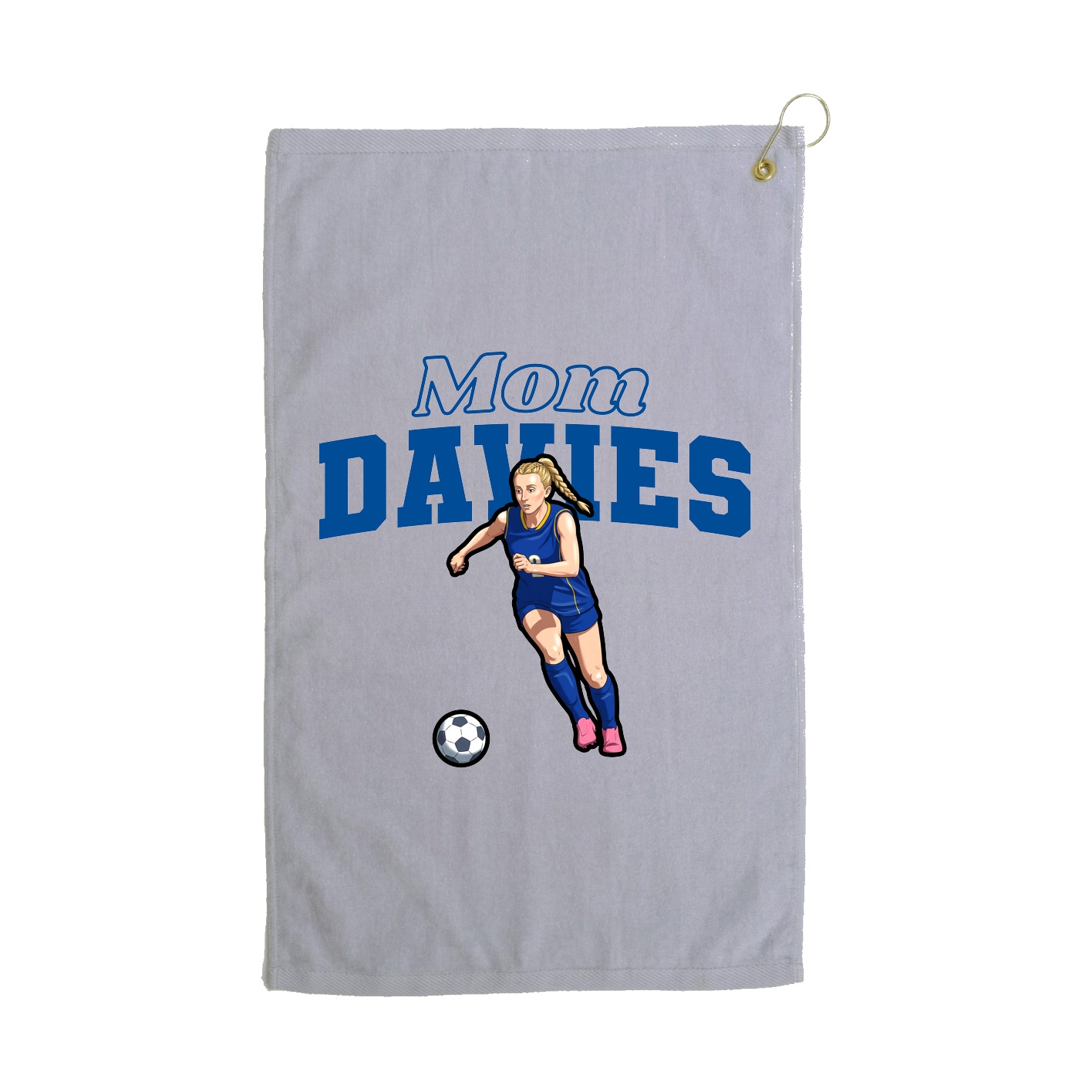 Golf Towel — Mothers Day Block in Grey