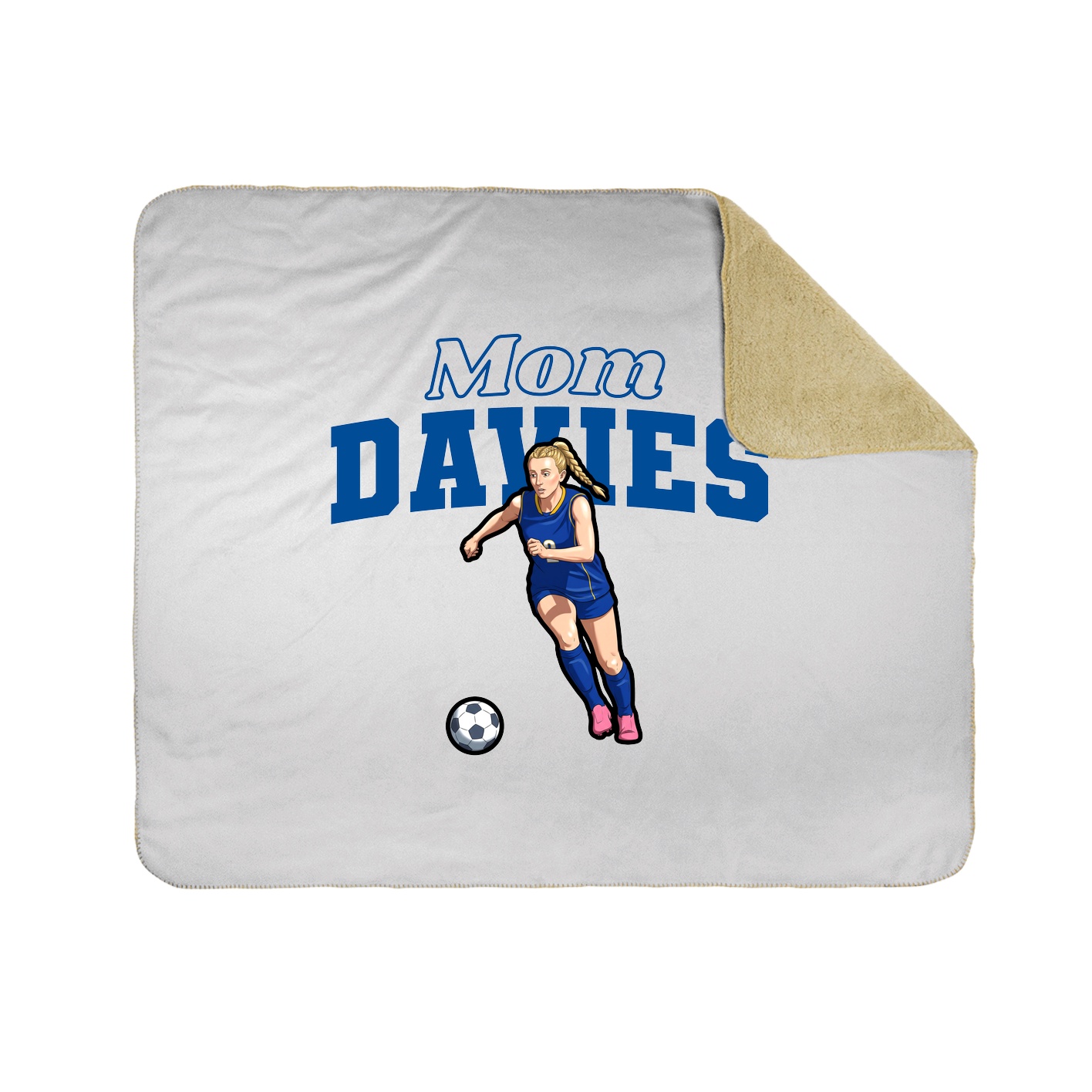Throw Blanket — Mothers Day Block in White